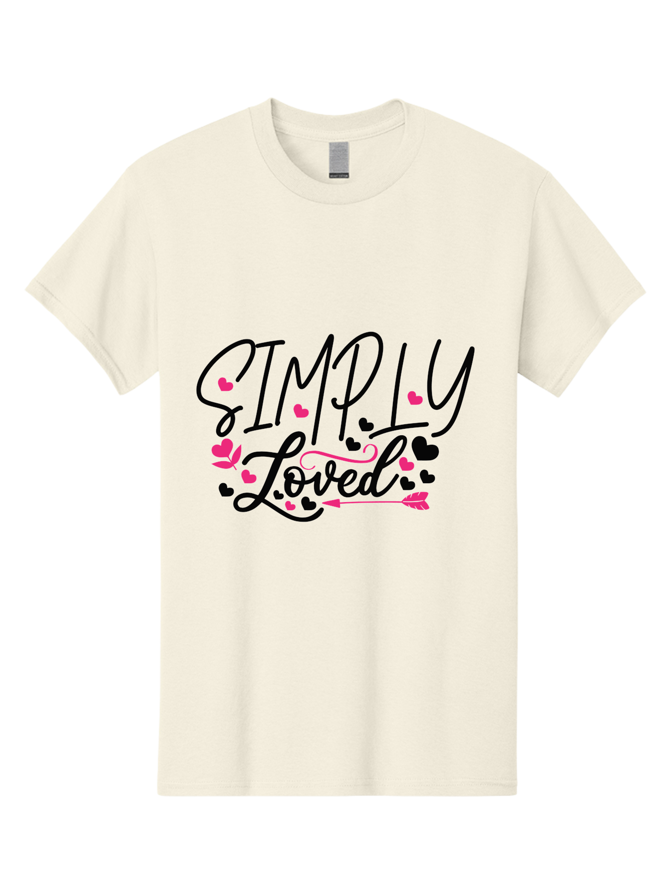 Simply Loved Men'S Graphic Tee, 100% Cotton, Comfortable Casual Summer Wear, Machine Washable, Loved Graphic, Heart Designs, Pink Hearts, Black Script, Inspirational Quote, Love Message, Valentines Day Gift, Positive Affirmation, Aae648 9