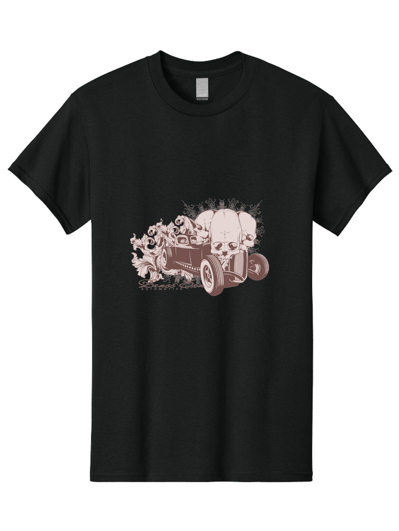 Skull Drive Men'S Graphic Tee, 100% Cotton, Comfortable Casual Summer Wear, Machine Washable, Hot Rod Car, Sugar Skull, Vintage Vehicle, Skull Design, Gothic Art, Automotive Culture, Custom Car, Skull Graphics Aae650 29