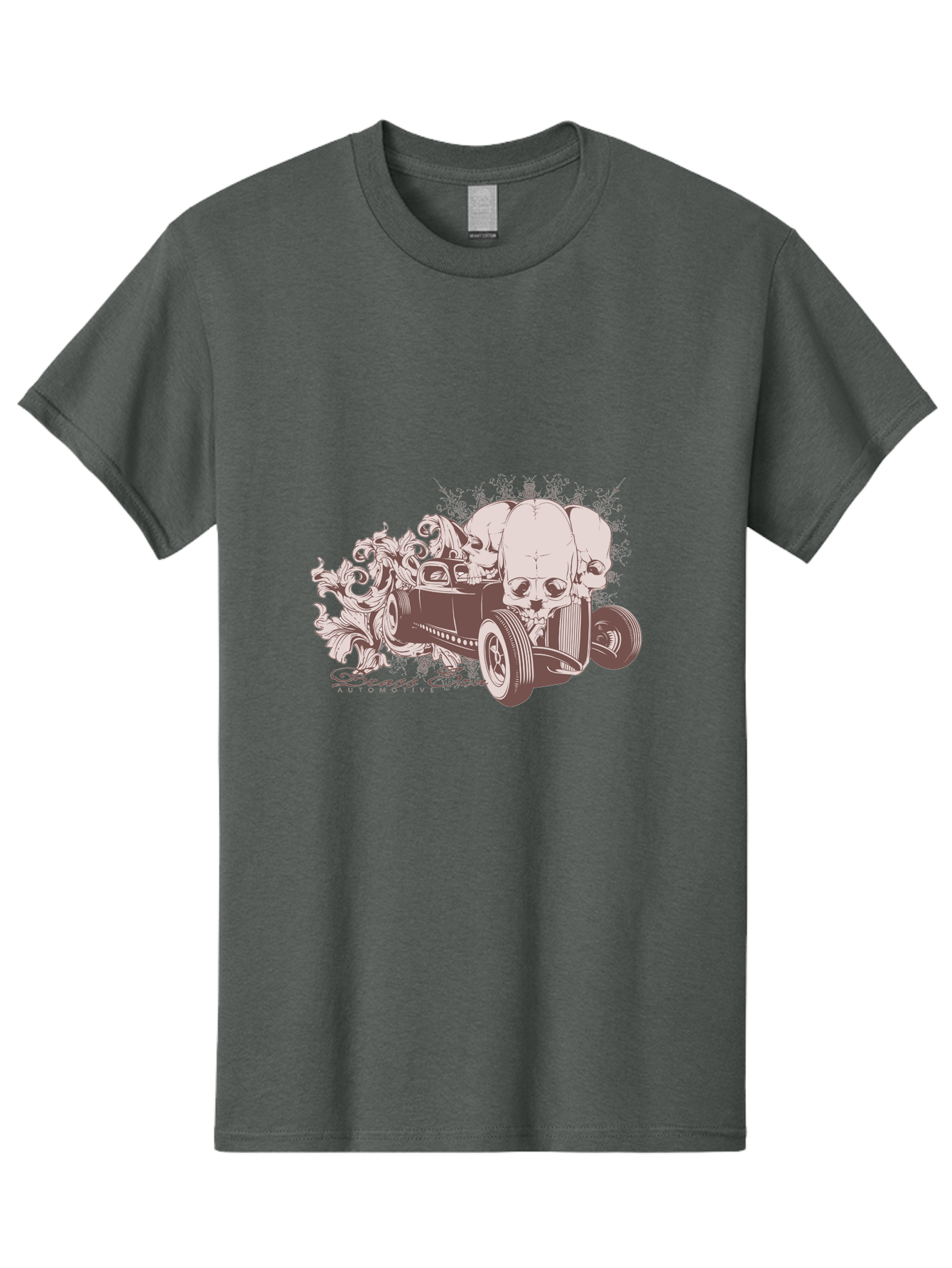 Skull Drive Men'S Graphic Tee, 100% Cotton, Comfortable Casual Summer Wear, Machine Washable, Hot Rod Car, Sugar Skull, Vintage Vehicle, Skull Design, Gothic Art, Automotive Culture, Custom Car, Skull Graphics Aae650 5