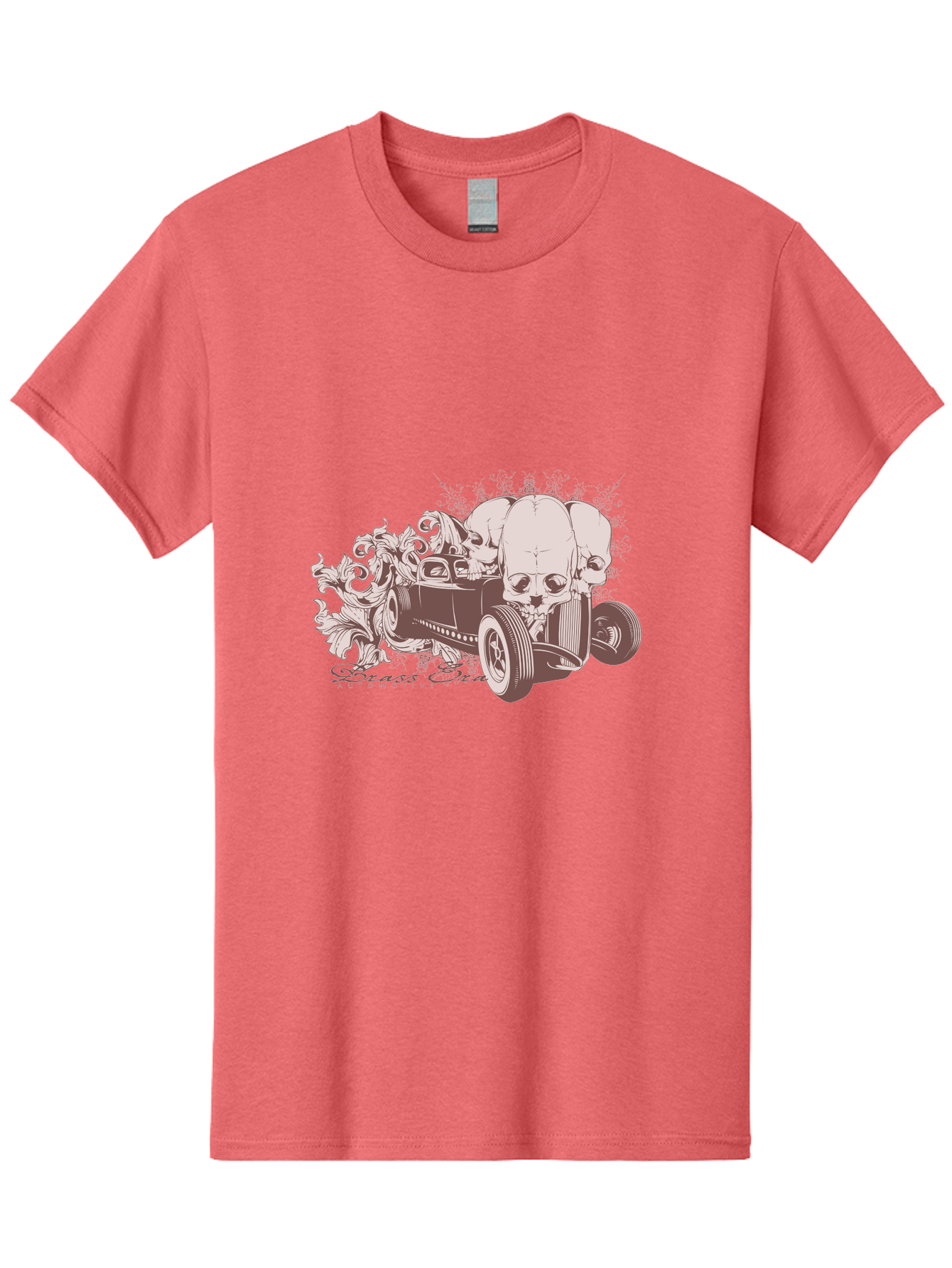 Skull Drive Men'S Graphic Tee, 100% Cotton, Comfortable Casual Summer Wear, Machine Washable, Hot Rod Car, Sugar Skull, Vintage Vehicle, Skull Design, Gothic Art, Automotive Culture, Custom Car, Skull Graphics Aae650 23