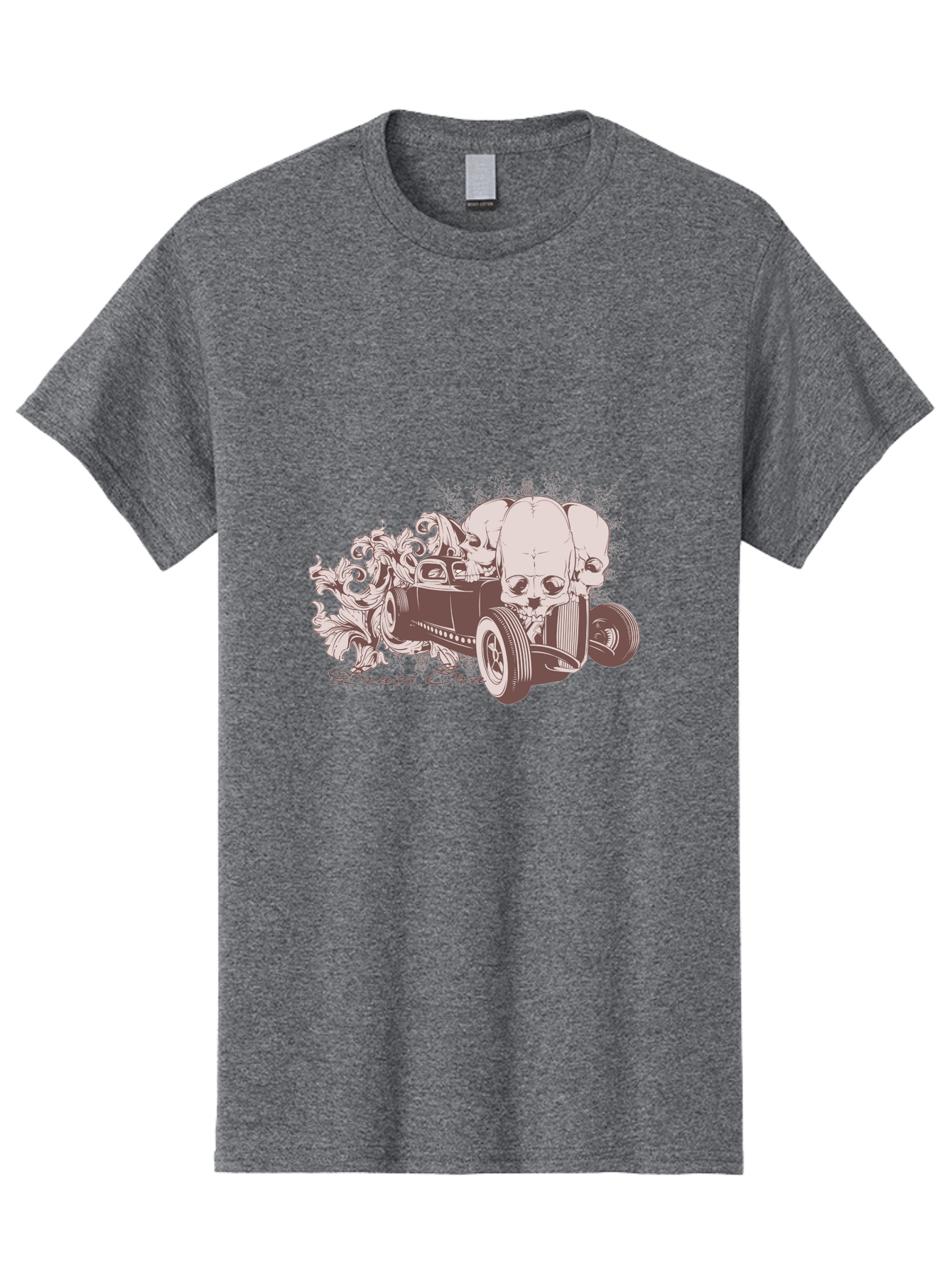 Skull Drive Men'S Graphic Tee, 100% Cotton, Comfortable Casual Summer Wear, Machine Washable, Hot Rod Car, Sugar Skull, Vintage Vehicle, Skull Design, Gothic Art, Automotive Culture, Custom Car, Skull Graphics Aae650 17