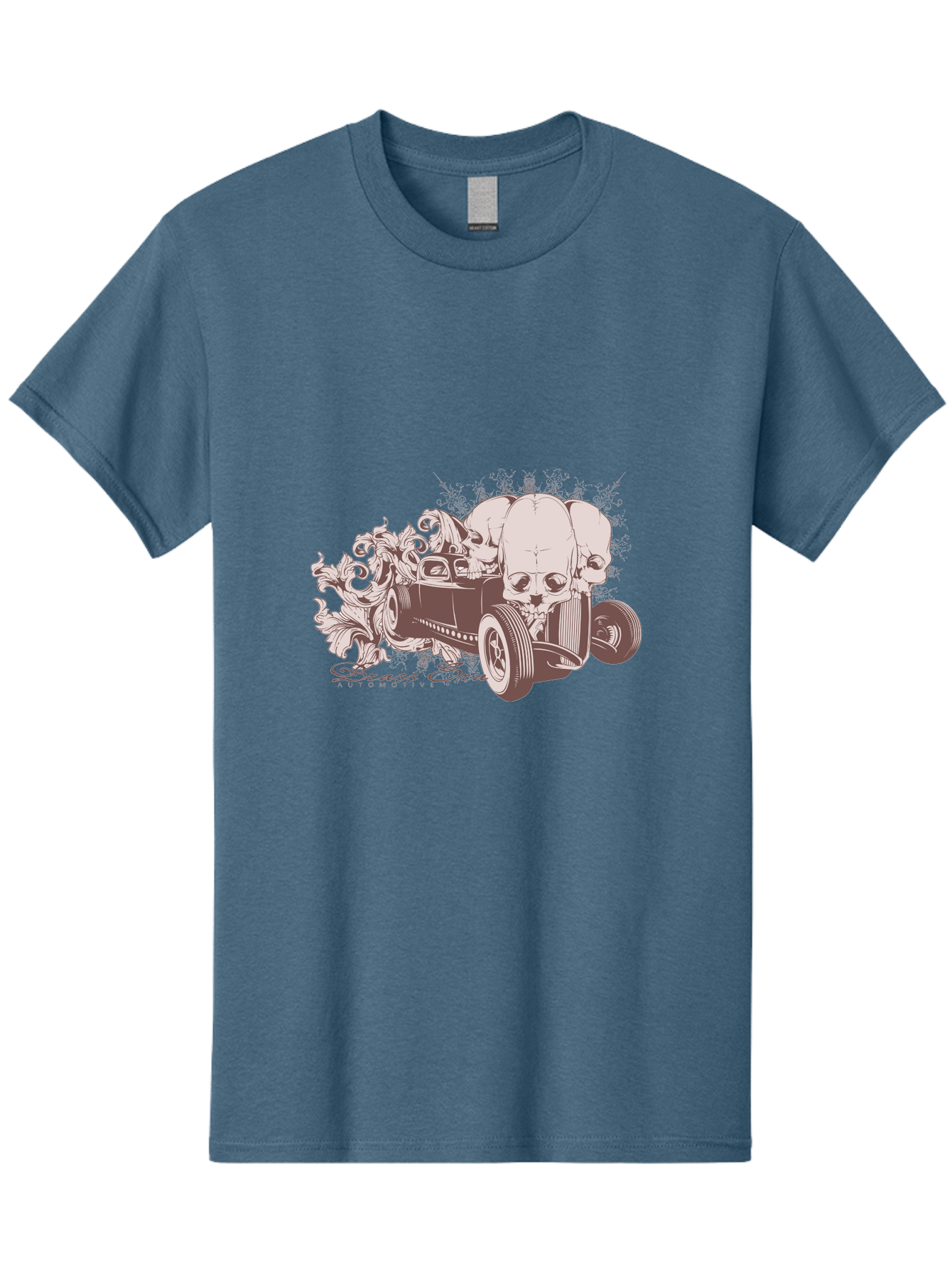 Skull Drive Men'S Graphic Tee, 100% Cotton, Comfortable Casual Summer Wear, Machine Washable, Hot Rod Car, Sugar Skull, Vintage Vehicle, Skull Design, Gothic Art, Automotive Culture, Custom Car, Skull Graphics Aae650 3