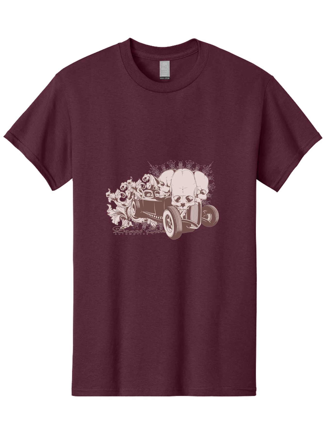 Skull Drive Men'S Graphic Tee, 100% Cotton, Comfortable Casual Summer Wear, Machine Washable, Hot Rod Car, Sugar Skull, Vintage Vehicle, Skull Design, Gothic Art, Automotive Culture, Custom Car, Skull Graphics Aae650 21