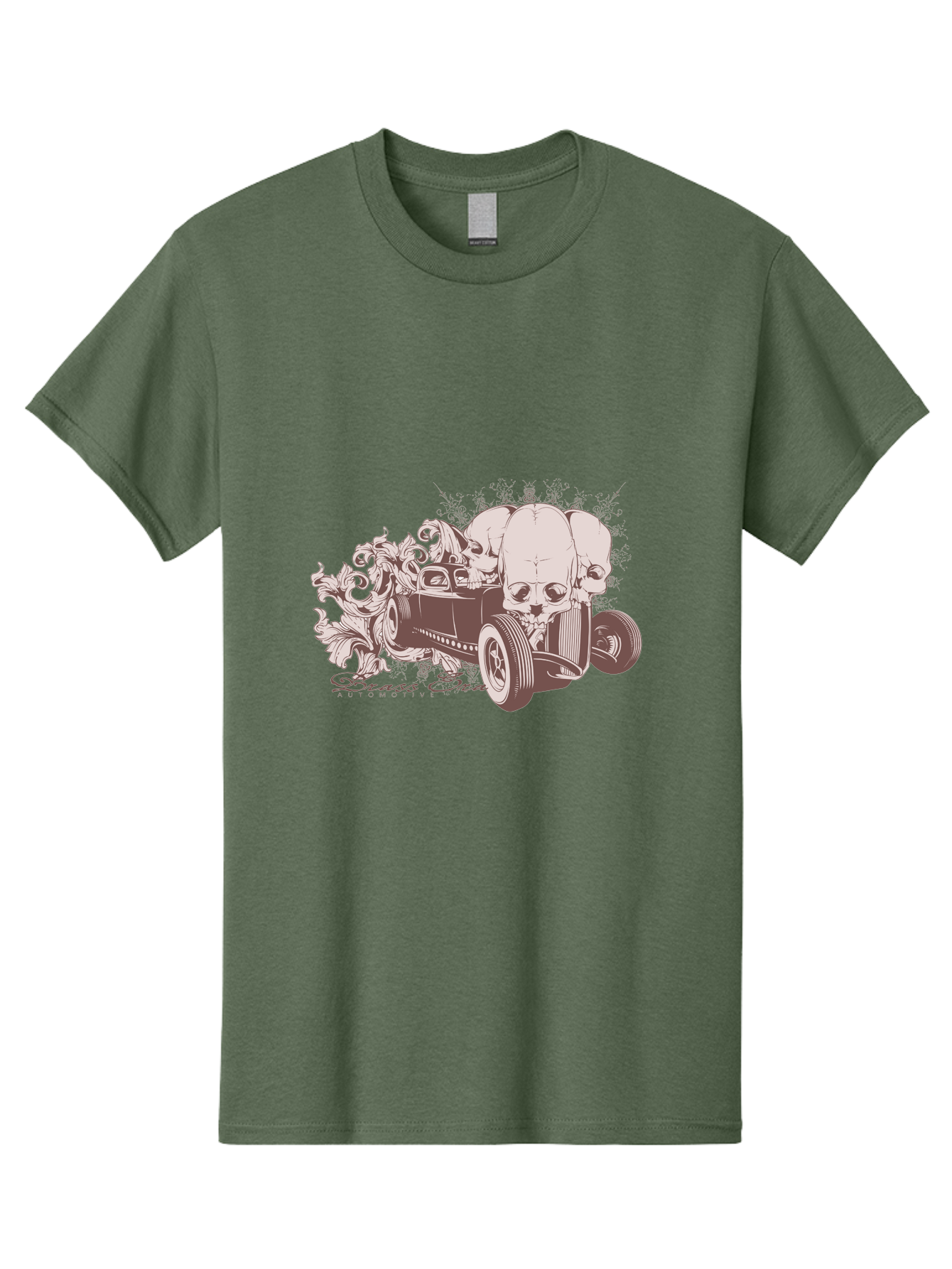 Skull Drive Men'S Graphic Tee, 100% Cotton, Comfortable Casual Summer Wear, Machine Washable, Hot Rod Car, Sugar Skull, Vintage Vehicle, Skull Design, Gothic Art, Automotive Culture, Custom Car, Skull Graphics Aae650 25
