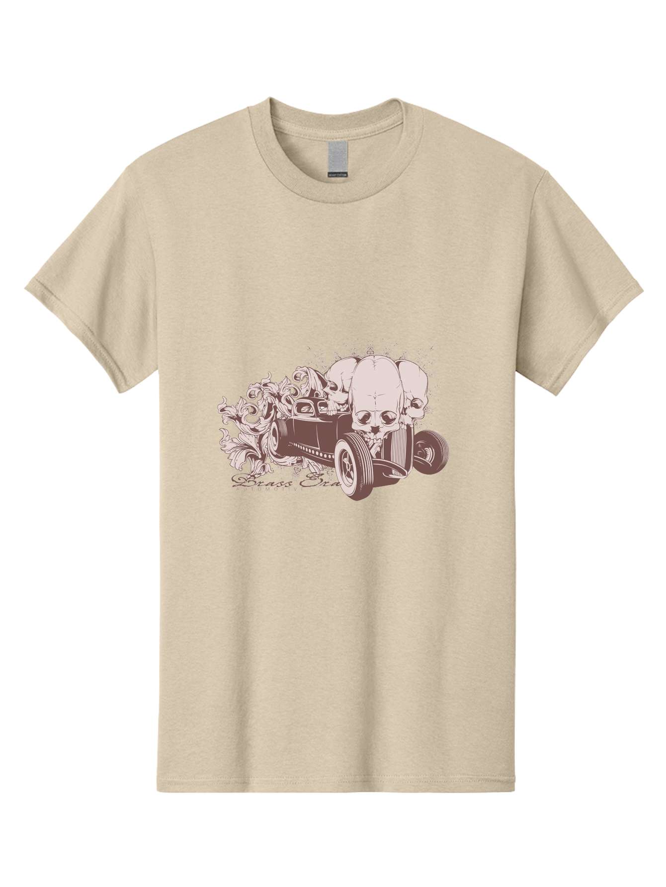 Skull Drive Men'S Graphic Tee, 100% Cotton, Comfortable Casual Summer Wear, Machine Washable, Hot Rod Car, Sugar Skull, Vintage Vehicle, Skull Design, Gothic Art, Automotive Culture, Custom Car, Skull Graphics Aae650 19