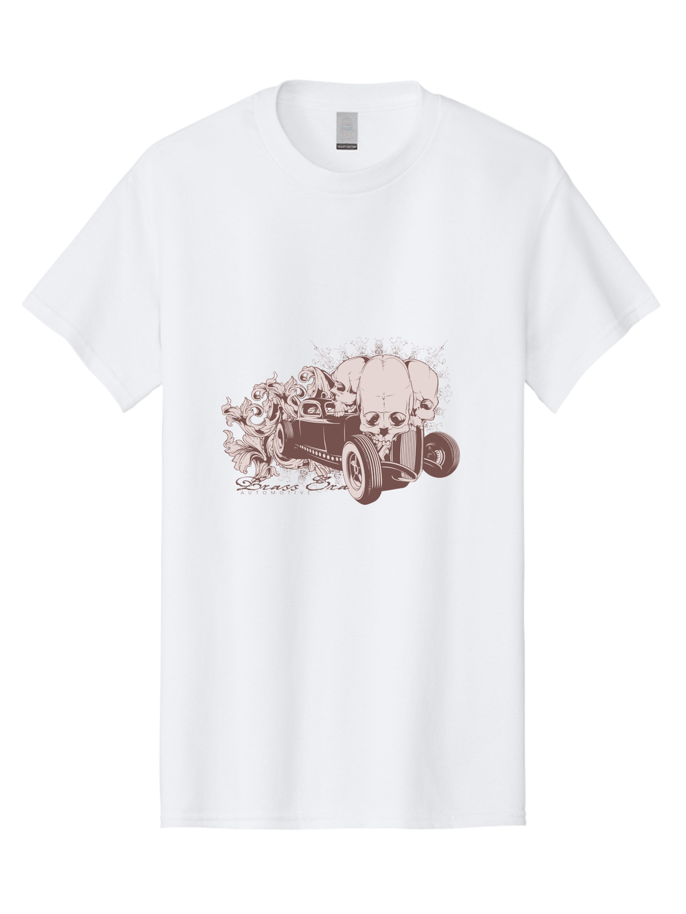 Skull Drive Men'S Graphic Tee, 100% Cotton, Comfortable Casual Summer Wear, Machine Washable, Hot Rod Car, Sugar Skull, Vintage Vehicle, Skull Design, Gothic Art, Automotive Culture, Custom Car, Skull Graphics Aae650 27