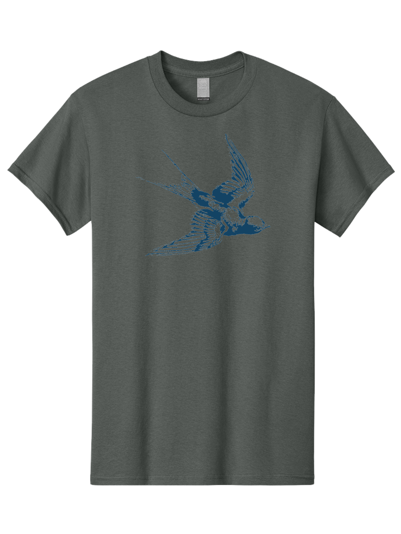 Skybound Sparrow Men'S Graphic Tee, 100% Cotton, Comfortable Casual Summer Wear, Machine Washable, Swallow Bird In Flight, Blue Bird Illustration, Bird In Air, Flying Swallow, Bird Species, Wildlife Art, Avian Illustration Aae651 27