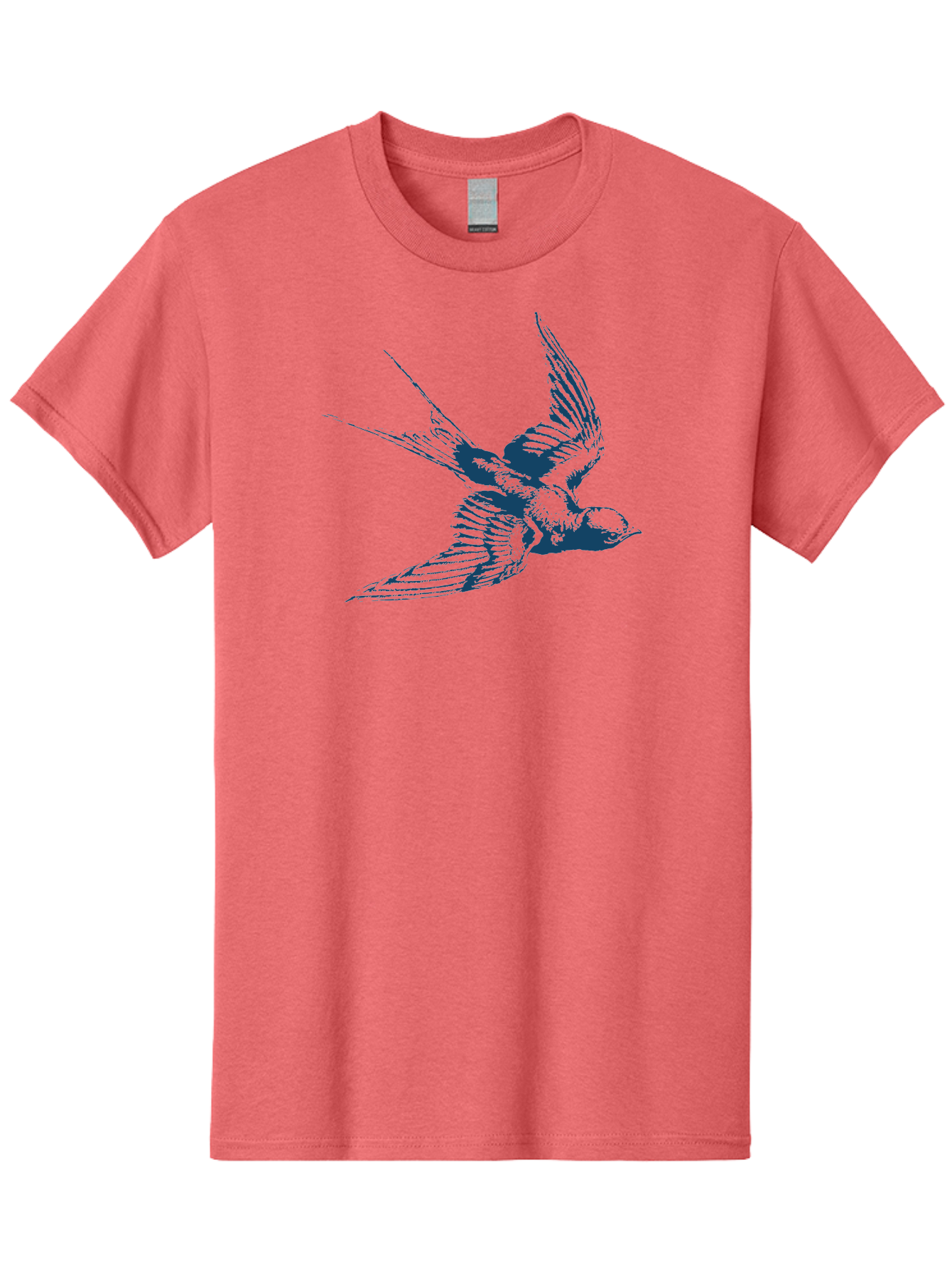 Skybound Sparrow Men'S Graphic Tee, 100% Cotton, Comfortable Casual Summer Wear, Machine Washable, Swallow Bird In Flight, Blue Bird Illustration, Bird In Air, Flying Swallow, Bird Species, Wildlife Art, Avian Illustration Aae651 29