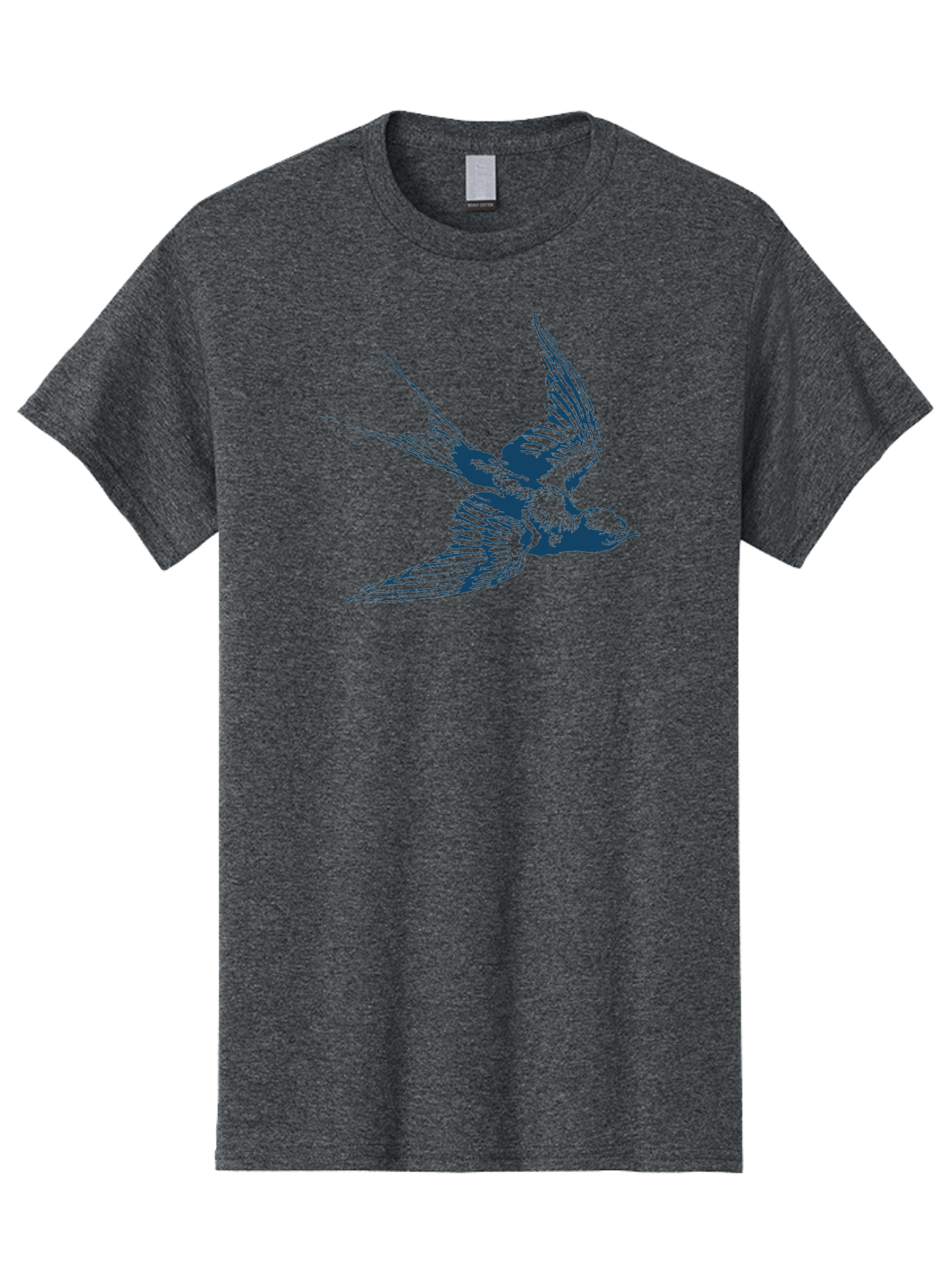 Skybound Sparrow Men'S Graphic Tee, 100% Cotton, Comfortable Casual Summer Wear, Machine Washable, Swallow Bird In Flight, Blue Bird Illustration, Bird In Air, Flying Swallow, Bird Species, Wildlife Art, Avian Illustration Aae651 15