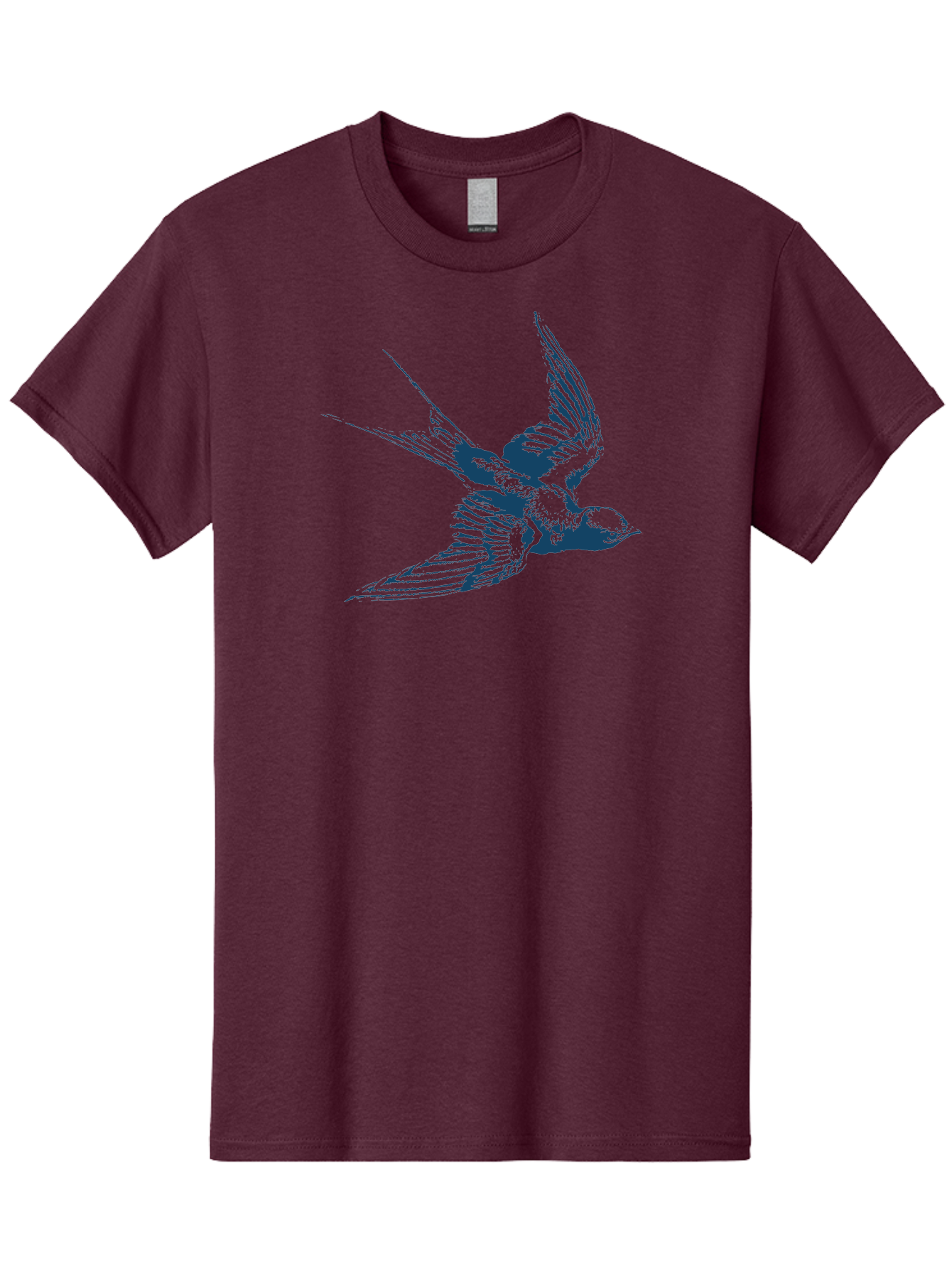 Skybound Sparrow Men'S Graphic Tee, 100% Cotton, Comfortable Casual Summer Wear, Machine Washable, Swallow Bird In Flight, Blue Bird Illustration, Bird In Air, Flying Swallow, Bird Species, Wildlife Art, Avian Illustration Aae651 9