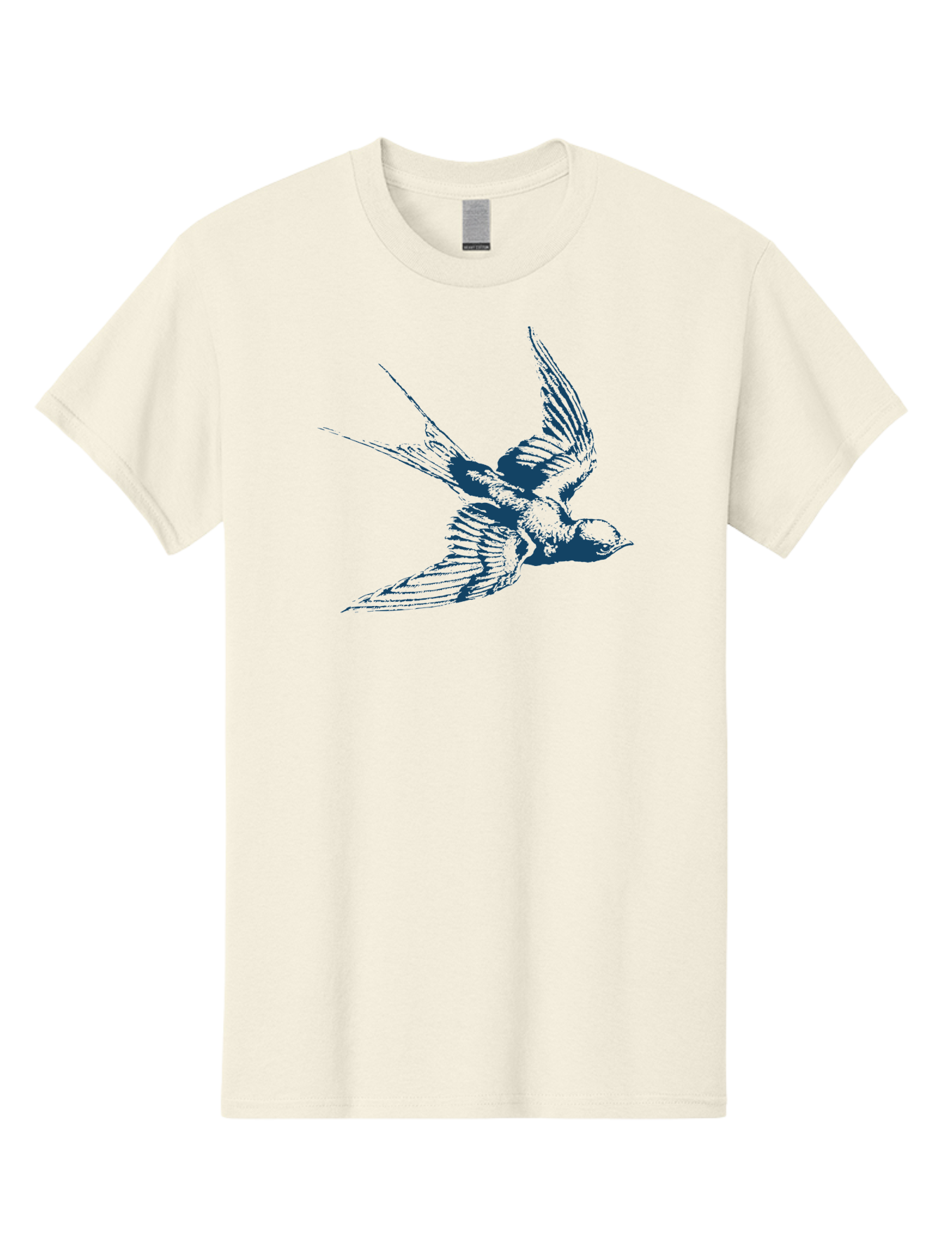 Skybound Sparrow Men'S Graphic Tee, 100% Cotton, Comfortable Casual Summer Wear, Machine Washable, Swallow Bird In Flight, Blue Bird Illustration, Bird In Air, Flying Swallow, Bird Species, Wildlife Art, Avian Illustration Aae651 23