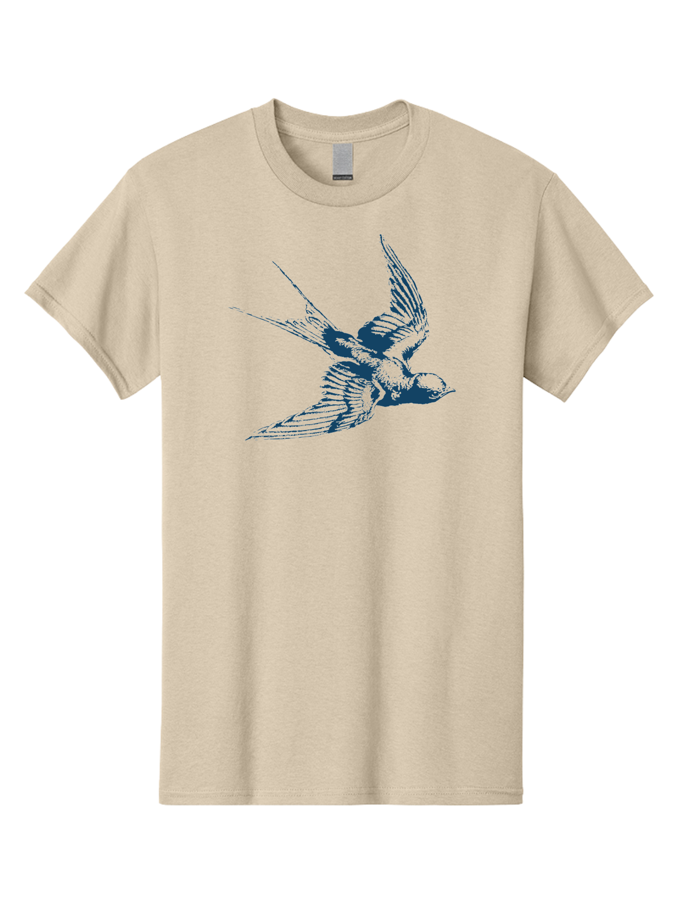 Skybound Sparrow Men'S Graphic Tee, 100% Cotton, Comfortable Casual Summer Wear, Machine Washable, Swallow Bird In Flight, Blue Bird Illustration, Bird In Air, Flying Swallow, Bird Species, Wildlife Art, Avian Illustration Aae651 19