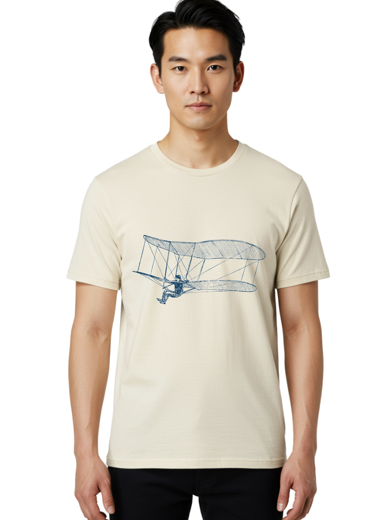 Skyrider Men'S Graphic Tee, 100% Cotton, Comfortable Casual Summer Wear, Machine Washable, Hang Glider In Flight, Flying Human Figure, Aviation Innovation, Recreational Flying, Adventurous Sports, Extreme Thrill, Hang Gliding Enthusiast, Aae653 10
