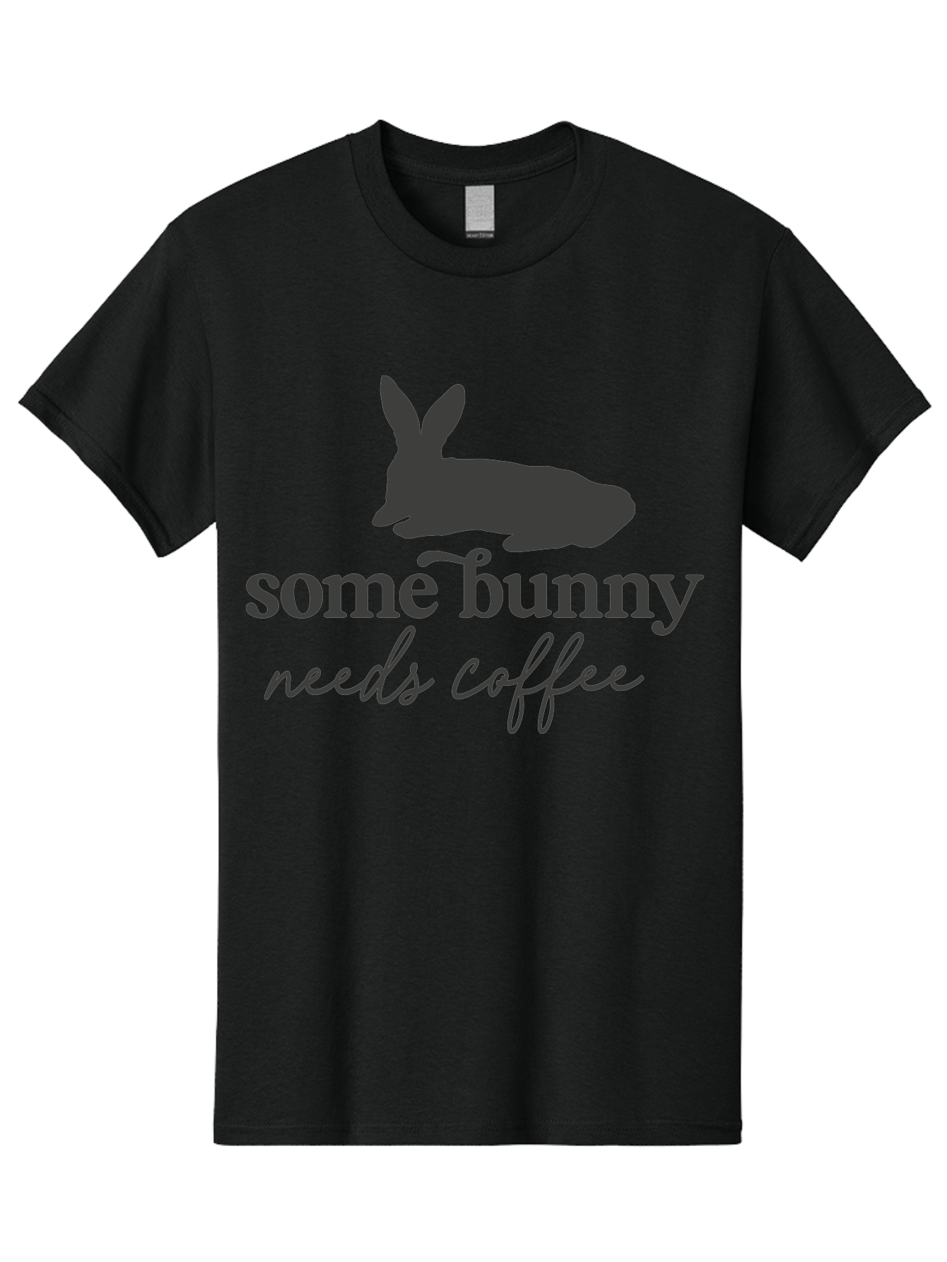 Some Bunny Needs Coffee Men'S Graphic Tee, 100% Cotton, Comfortable Casual Summer Wear, Machine Washable, Coffee Lover, Bunny Silhouette, Morning Motivation, Caffeine Humor, Rabbit Design, Funny Quote, Coffee Break Aae657 4