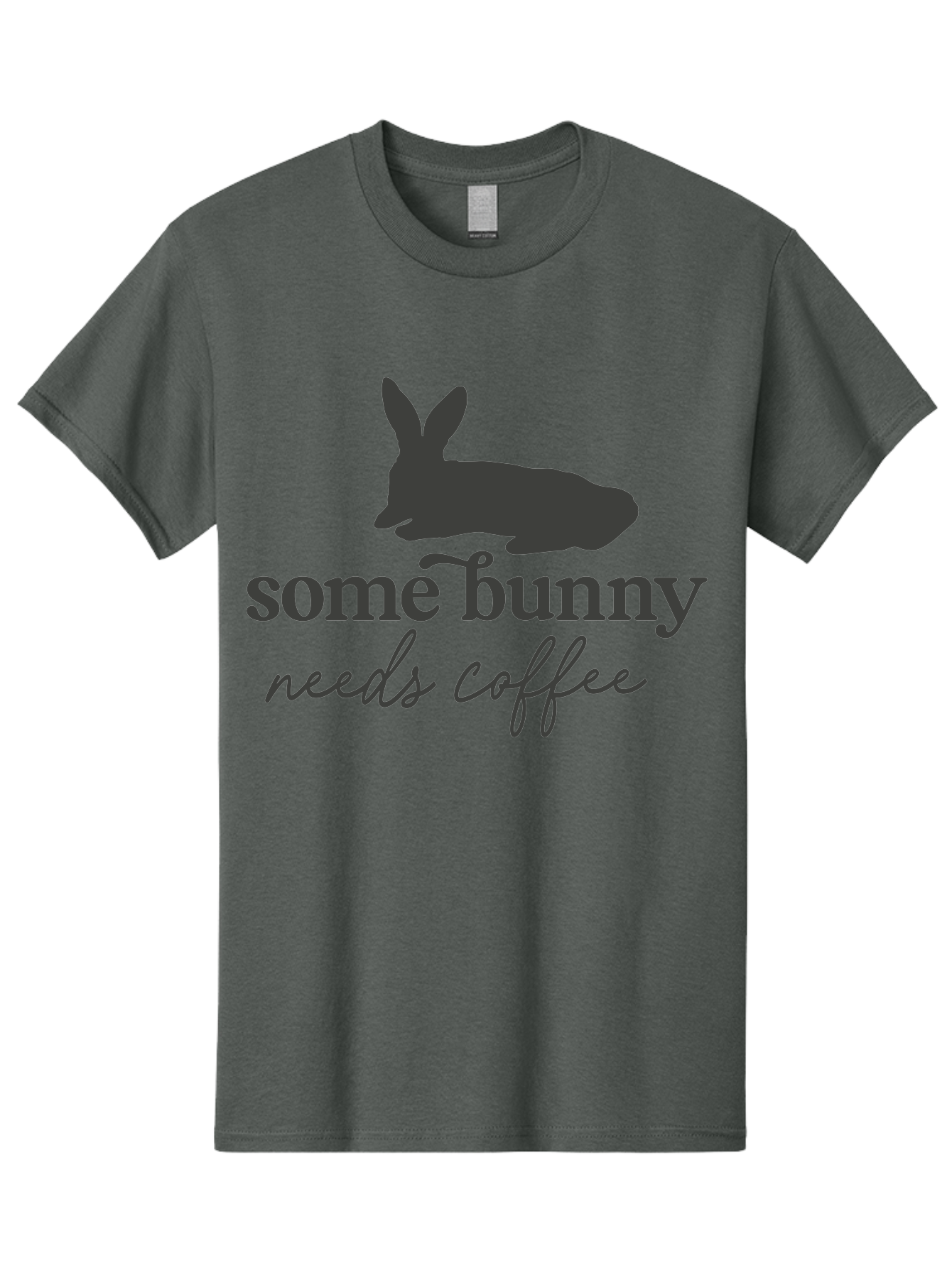 Some Bunny Needs Coffee Men'S Graphic Tee, 100% Cotton, Comfortable Casual Summer Wear, Machine Washable, Coffee Lover, Bunny Silhouette, Morning Motivation, Caffeine Humor, Rabbit Design, Funny Quote, Coffee Break Aae657 8