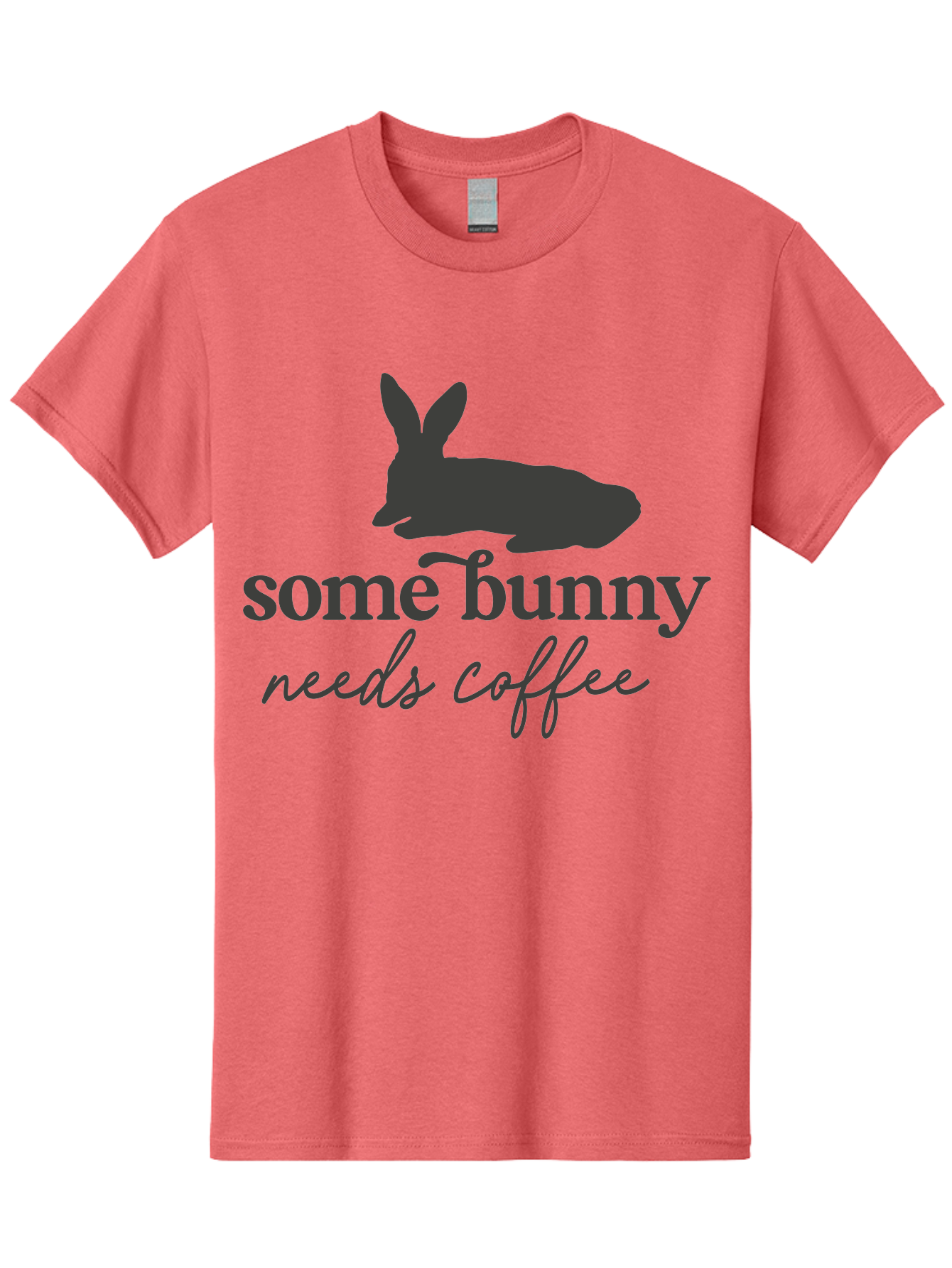 Some Bunny Needs Coffee Men'S Graphic Tee, 100% Cotton, Comfortable Casual Summer Wear, Machine Washable, Coffee Lover, Bunny Silhouette, Morning Motivation, Caffeine Humor, Rabbit Design, Funny Quote, Coffee Break Aae657 12