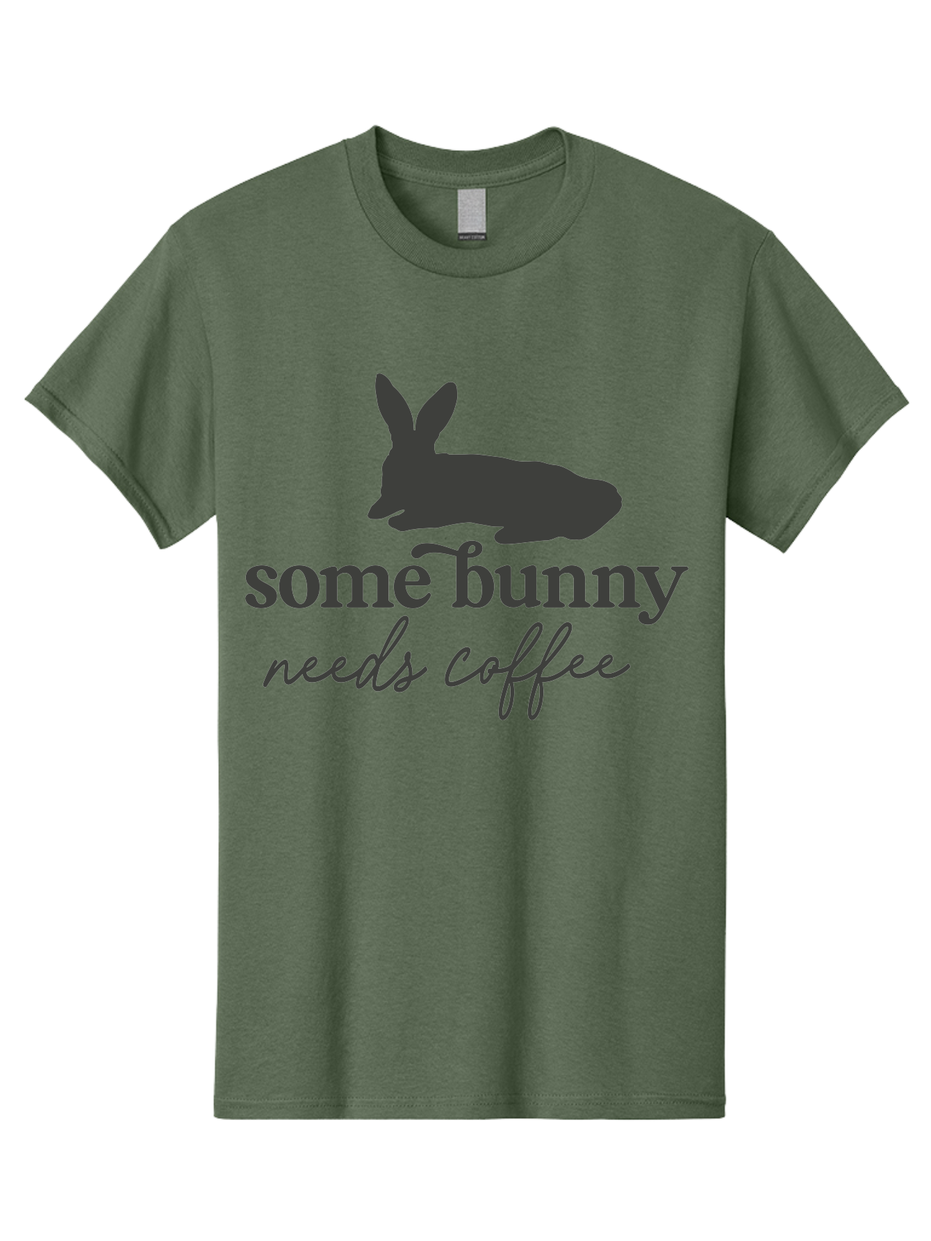Some Bunny Needs Coffee Men'S Graphic Tee, 100% Cotton, Comfortable Casual Summer Wear, Machine Washable, Coffee Lover, Bunny Silhouette, Morning Motivation, Caffeine Humor, Rabbit Design, Funny Quote, Coffee Break Aae657 15