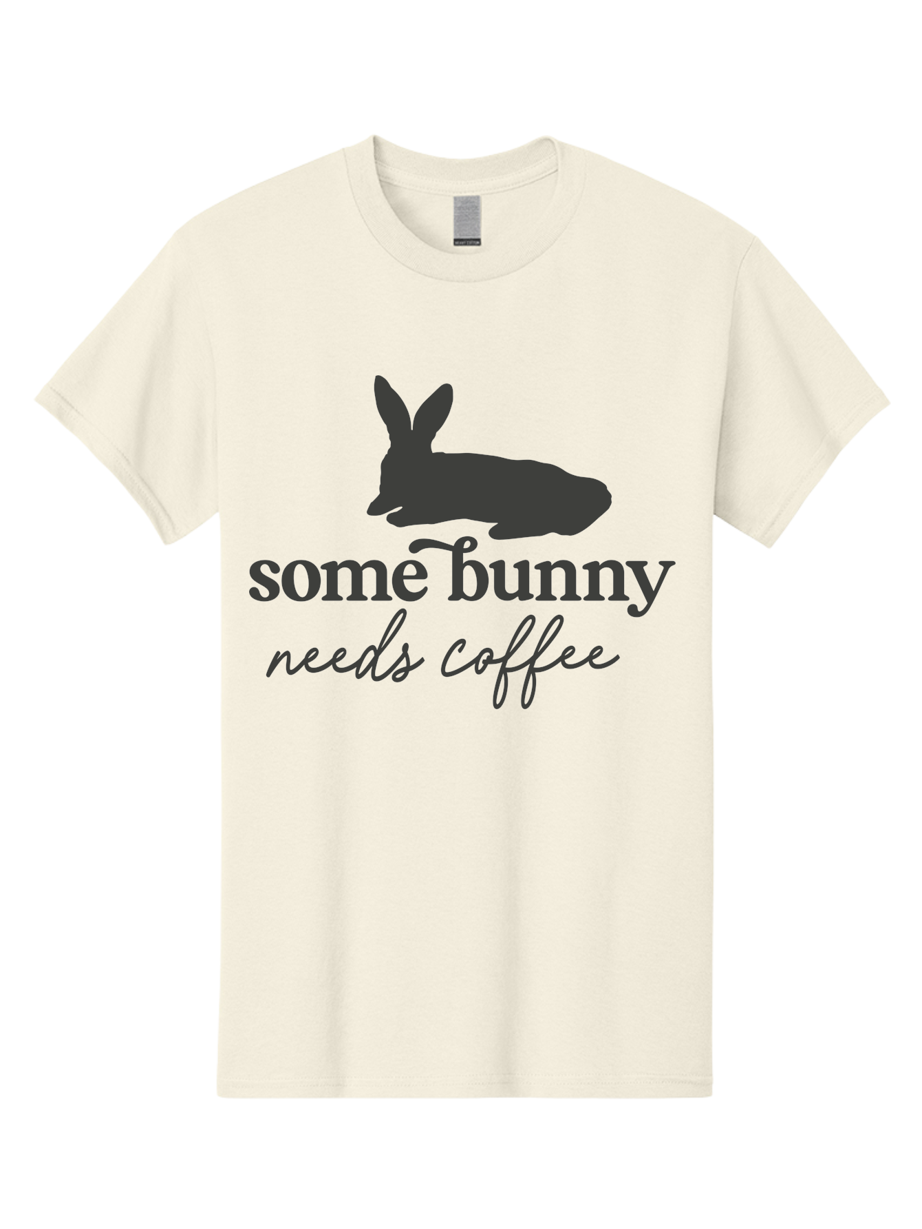 Some Bunny Needs Coffee Men'S Graphic Tee, 100% Cotton, Comfortable Casual Summer Wear, Machine Washable, Coffee Lover, Bunny Silhouette, Morning Motivation, Caffeine Humor, Rabbit Design, Funny Quote, Coffee Break Aae657 14