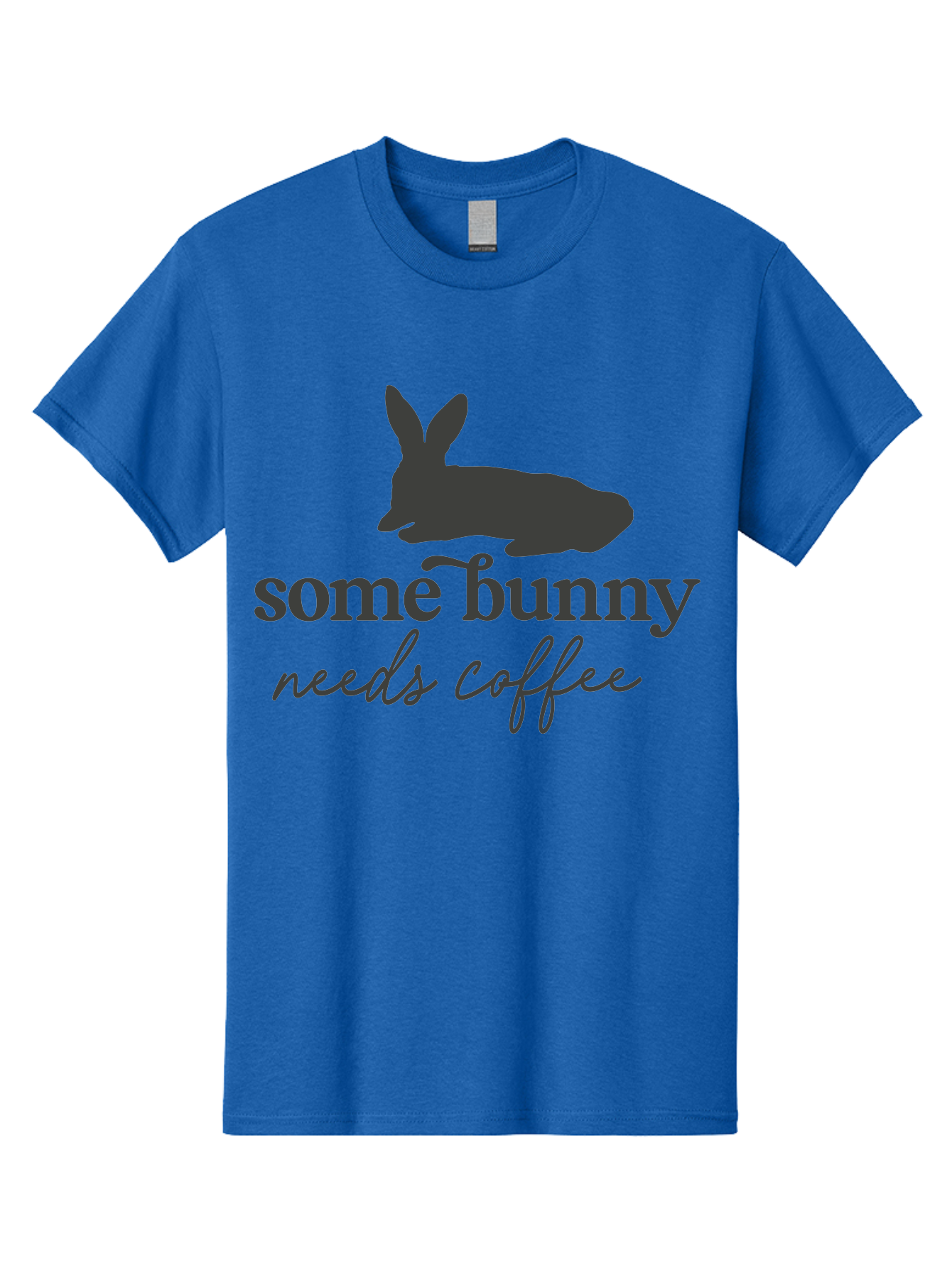 Some Bunny Needs Coffee Men'S Graphic Tee, 100% Cotton, Comfortable Casual Summer Wear, Machine Washable, Coffee Lover, Bunny Silhouette, Morning Motivation, Caffeine Humor, Rabbit Design, Funny Quote, Coffee Break Aae657 11