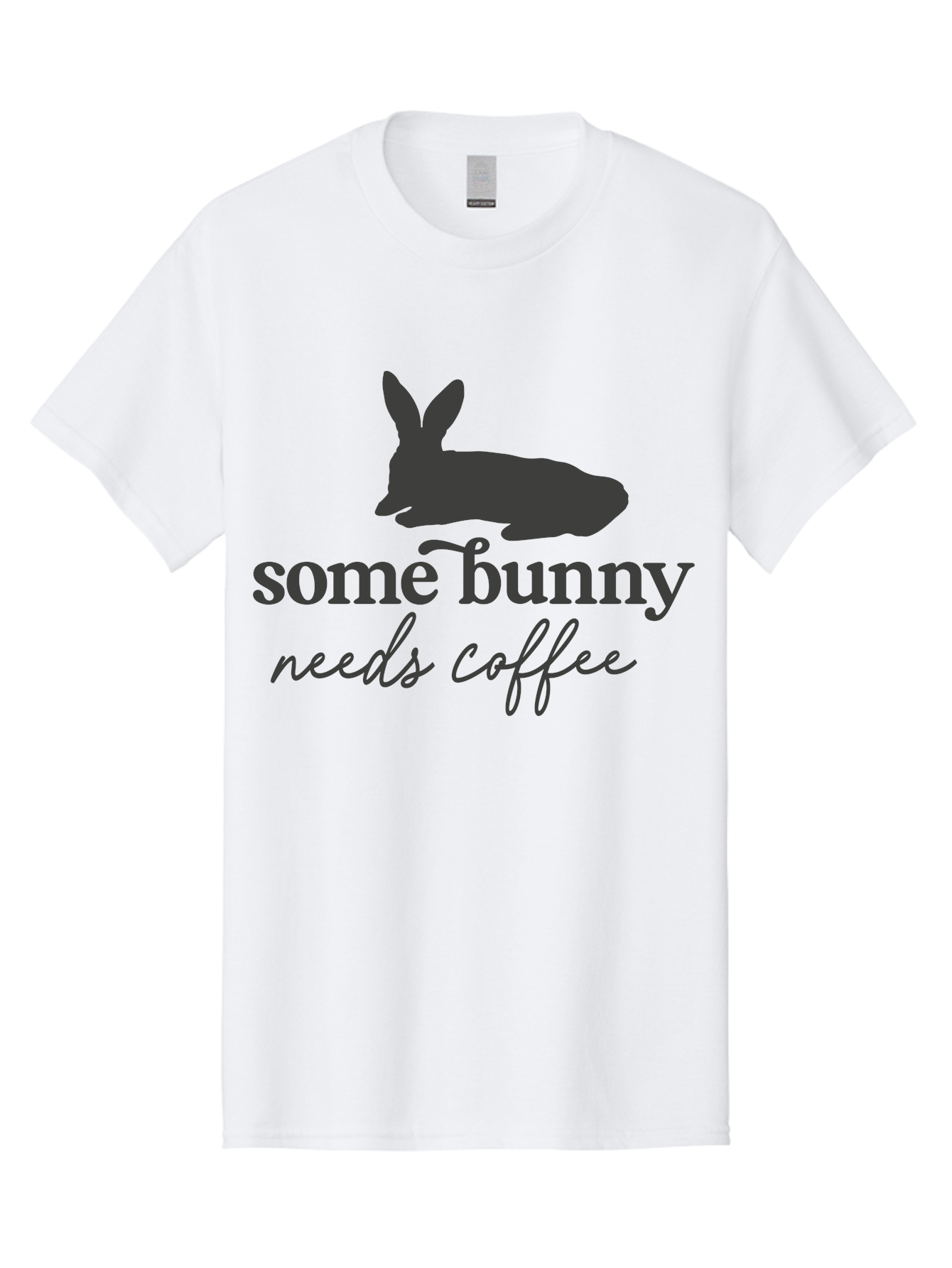 Some Bunny Needs Coffee Men'S Graphic Tee, 100% Cotton, Comfortable Casual Summer Wear, Machine Washable, Coffee Lover, Bunny Silhouette, Morning Motivation, Caffeine Humor, Rabbit Design, Funny Quote, Coffee Break Aae657 6