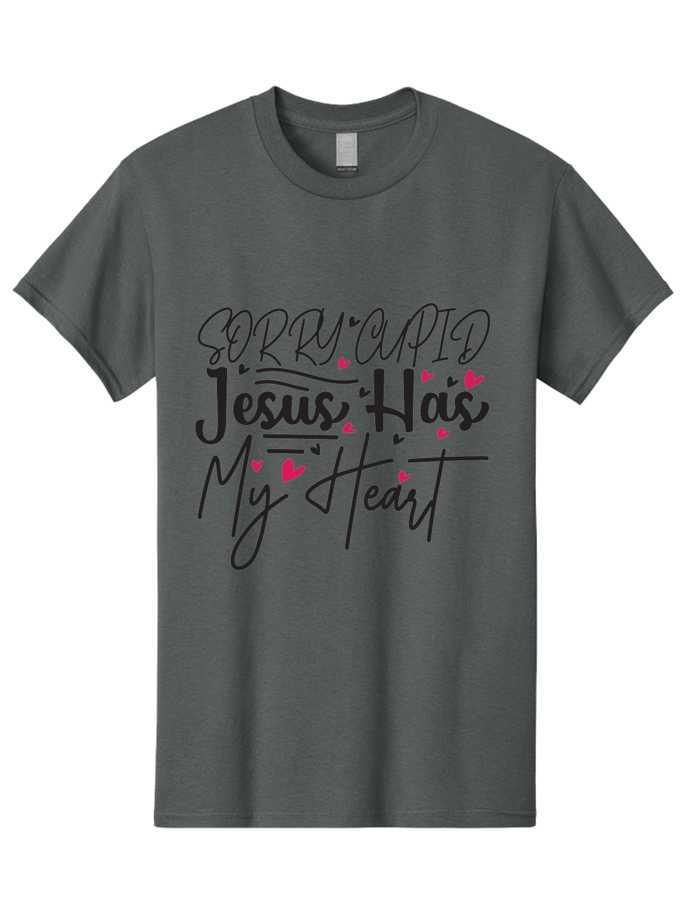 Sorry Cupid Jesus Has My Heart Men'S Graphic Tee, 100% Cotton, Comfortable Casual Summer Wear, Machine Washable, Valentine'S Day Quote, Christian Love, Jesus Has My Heart, Sorry Cupid, Inspirational Quotes, Faith-Based Design, Aae658 13