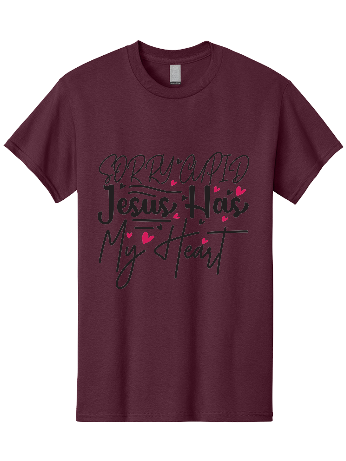 Sorry Cupid Jesus Has My Heart Men'S Graphic Tee, 100% Cotton, Comfortable Casual Summer Wear, Machine Washable, Valentine'S Day Quote, Christian Love, Jesus Has My Heart, Sorry Cupid, Inspirational Quotes, Faith-Based Design, Aae658 19