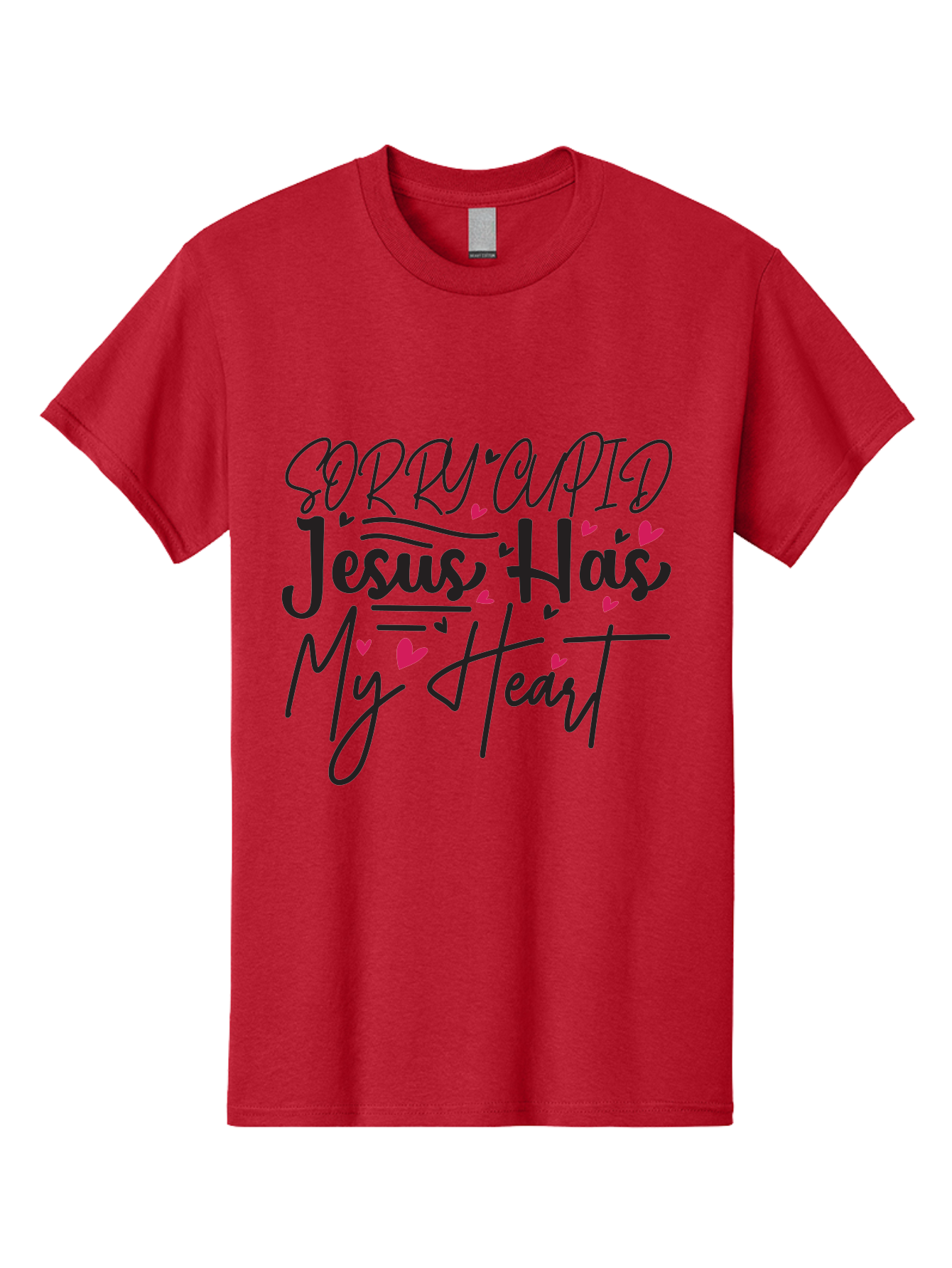 Sorry Cupid Jesus Has My Heart Men'S Graphic Tee, 100% Cotton, Comfortable Casual Summer Wear, Machine Washable, Valentine'S Day Quote, Christian Love, Jesus Has My Heart, Sorry Cupid, Inspirational Quotes, Faith-Based Design, Aae658 15