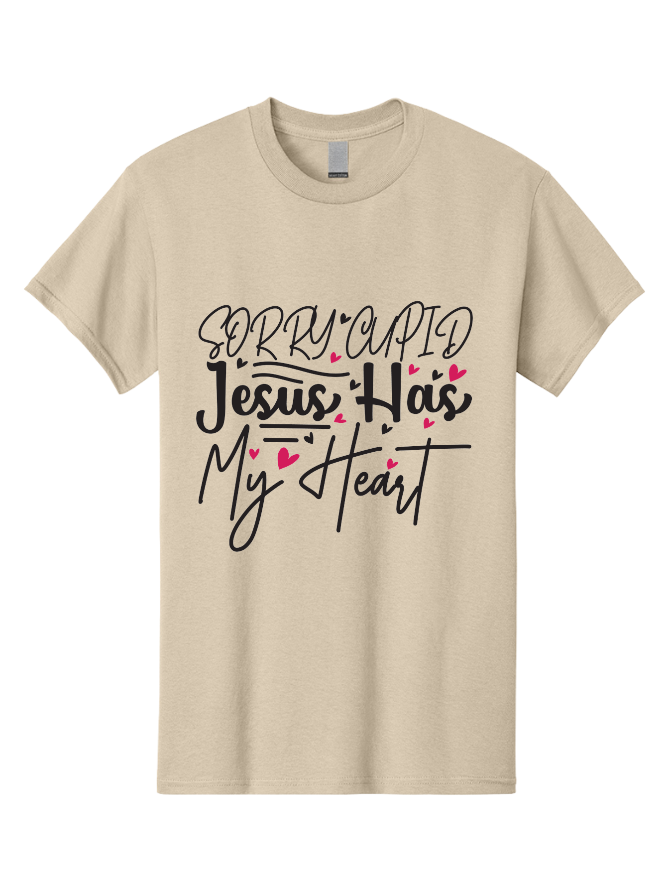 Sorry Cupid Jesus Has My Heart Men'S Graphic Tee, 100% Cotton, Comfortable Casual Summer Wear, Machine Washable, Valentine'S Day Quote, Christian Love, Jesus Has My Heart, Sorry Cupid, Inspirational Quotes, Faith-Based Design, Aae658 5