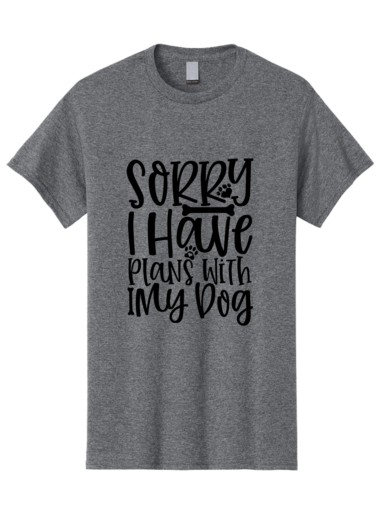 Sorry I Have Plans With My Dog Men'S Graphic Tee, 100% Cotton, Comfortable Casual Summer Wear, Machine Washable, Funny Dog Quote, Dog Lover Gift, Pet Humor, Dog Mom Quote, Dog Dad Gift, Dog Saying, Paw Print Design, Dog Bone Graphic Aae661 3