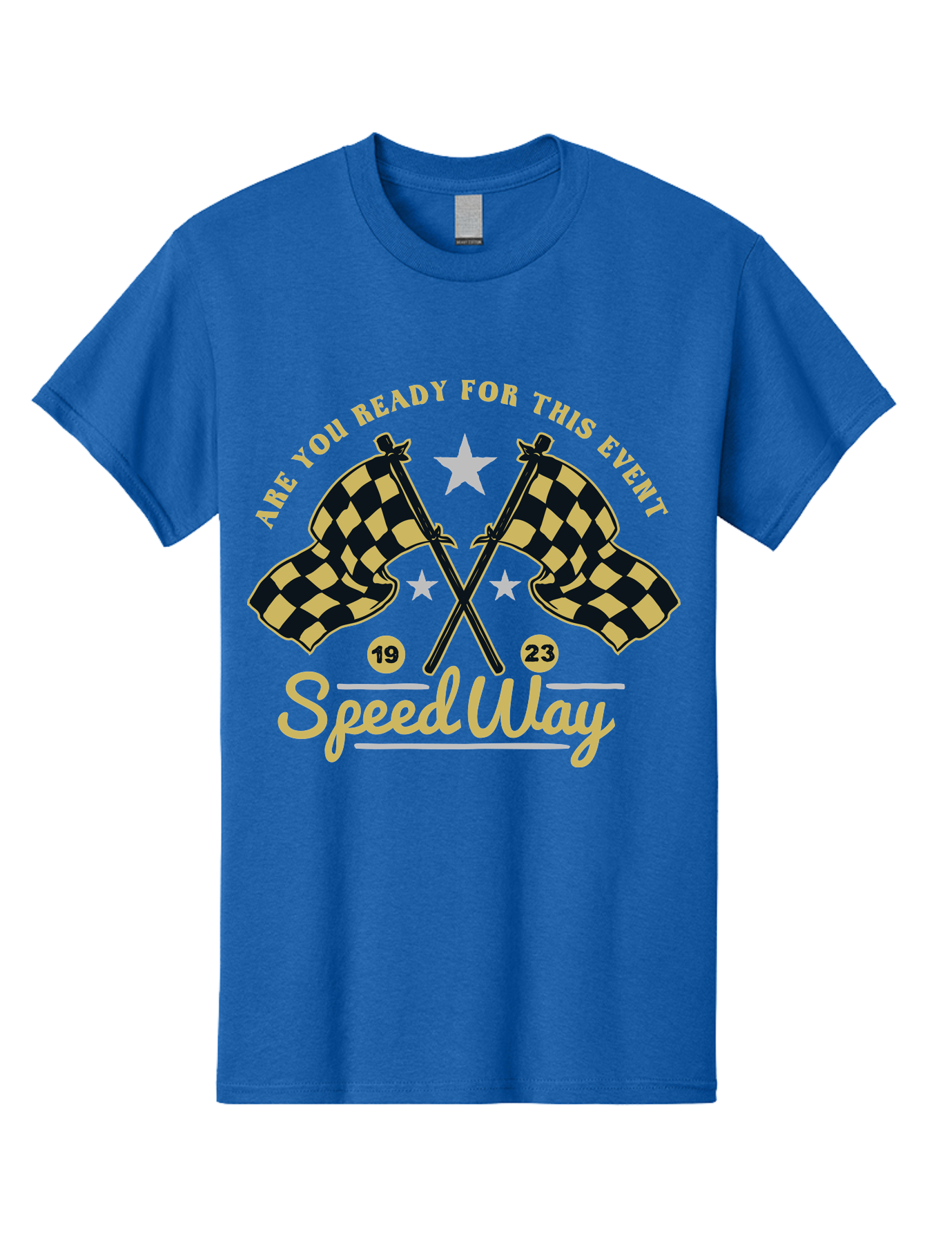 Speedway Men'S Graphic Tee, 100% Cotton, Comfortable Casual Summer Wear, Machine Washable, Racing Flags, Checkered Flags, Speedway Racing, Motorsports Event, Racing Numbers 19 And 23, Are You Ready For This Event, Racing Stars Aae664 5