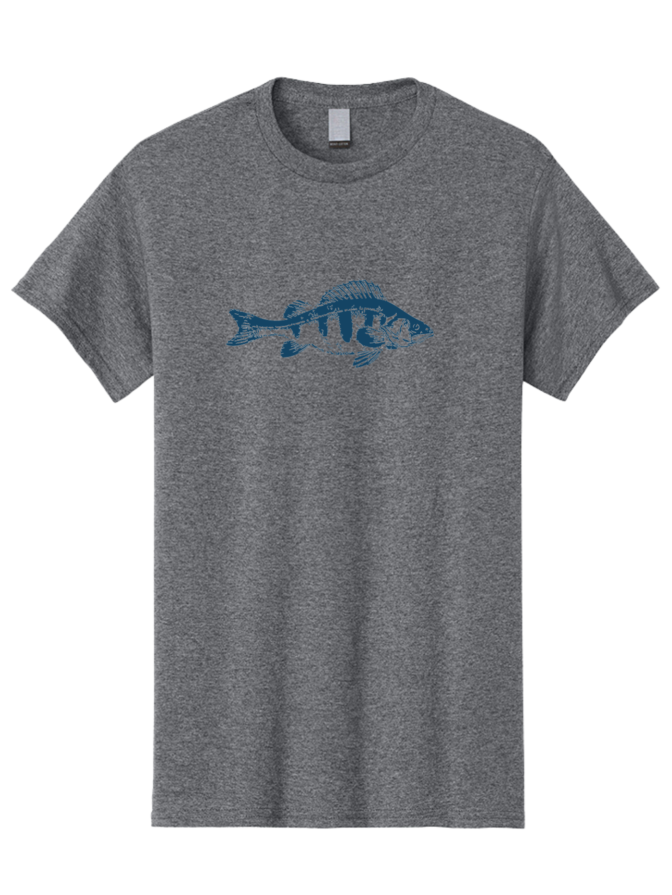 Strikefin Fish Men'S Graphic Tee, 100% Cotton, Comfortable Casual Summer Wear, Machine Washable, Bass Fish Illustration, Line Art, Aquatic Life, Water Sports, Freshwater Fish, Fishing, Monochrome Art, Simple Design, Minimalist, Wildlife Art Aae675 7