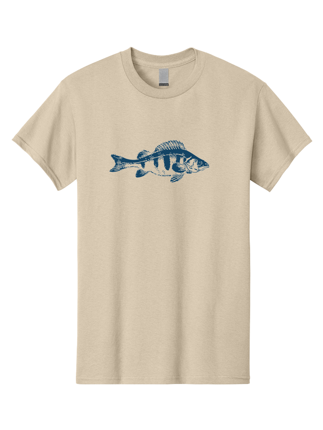 Strikefin Fish Men'S Graphic Tee, 100% Cotton, Comfortable Casual Summer Wear, Machine Washable, Bass Fish Illustration, Line Art, Aquatic Life, Water Sports, Freshwater Fish, Fishing, Monochrome Art, Simple Design, Minimalist, Wildlife Art Aae675 5