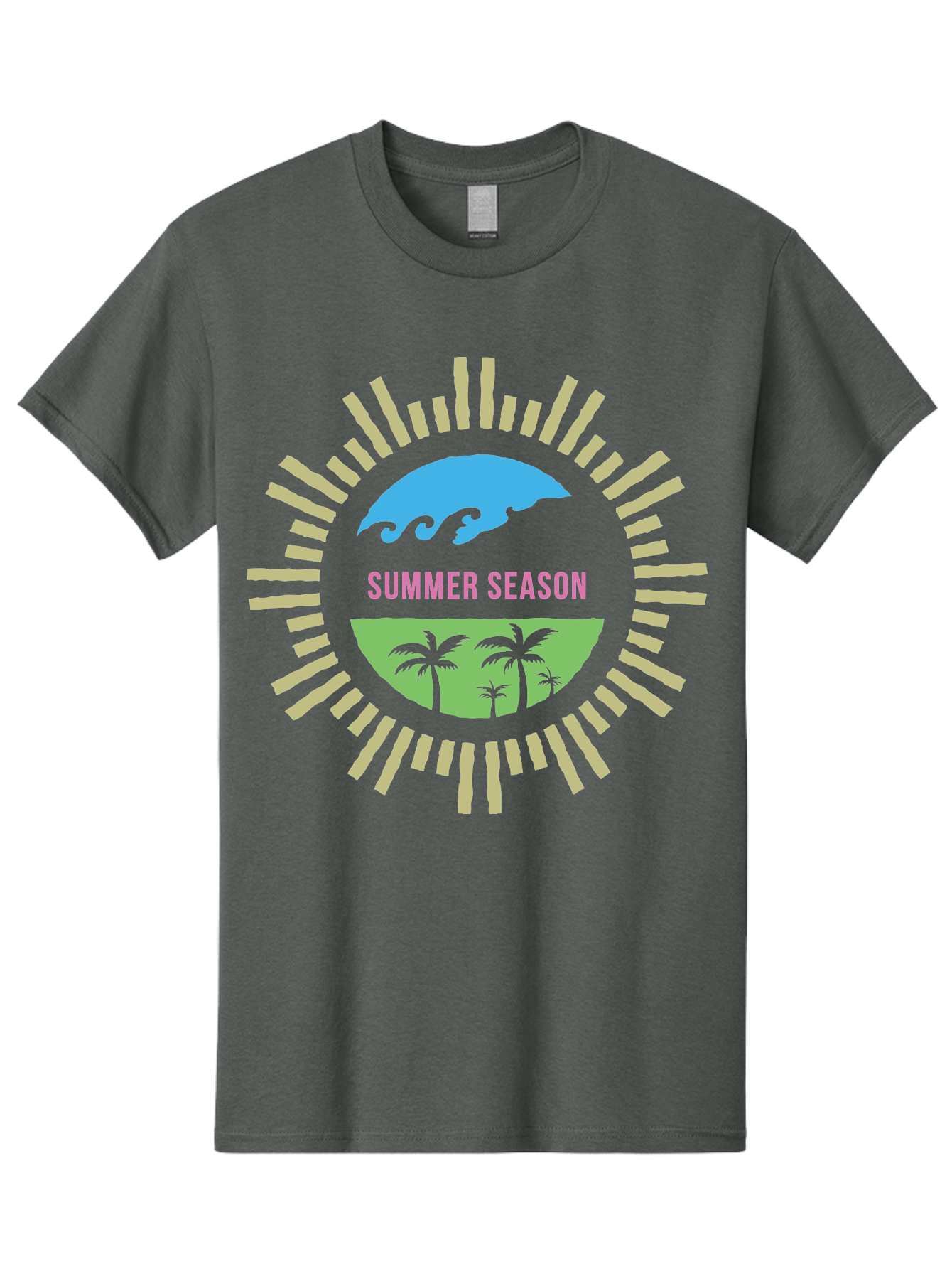 Summer Season Men'S Graphic Tee, 100% Cotton, Comfortable Casual Summer Wear, Machine Washable, Summer Vacation, Tropical Getaway, Ocean Waves, Palm Trees, Sun Symbol, Warm Weather, Beach Scene, Seasonal Theme, Sunny Days, Summer Fun Aae676 21