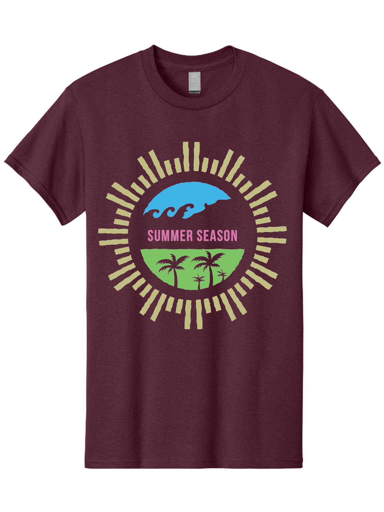 Summer Season Men'S Graphic Tee, 100% Cotton, Comfortable Casual Summer Wear, Machine Washable, Summer Vacation, Tropical Getaway, Ocean Waves, Palm Trees, Sun Symbol, Warm Weather, Beach Scene, Seasonal Theme, Sunny Days, Summer Fun Aae676 19