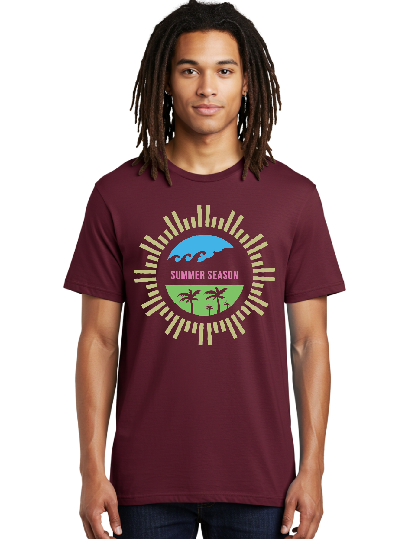 Summer Season Men'S Graphic Tee, 100% Cotton, Comfortable Casual Summer Wear, Machine Washable, Summer Vacation, Tropical Getaway, Ocean Waves, Palm Trees, Sun Symbol, Warm Weather, Beach Scene, Seasonal Theme, Sunny Days, Summer Fun Aae676 20