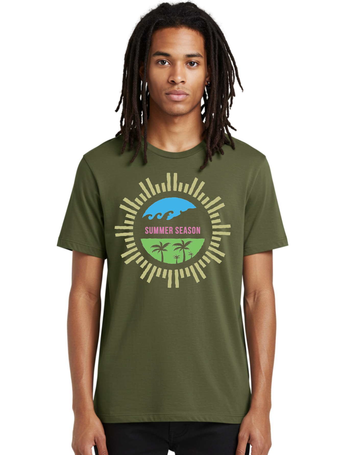 Summer Season Men'S Graphic Tee, 100% Cotton, Comfortable Casual Summer Wear, Machine Washable, Summer Vacation, Tropical Getaway, Ocean Waves, Palm Trees, Sun Symbol, Warm Weather, Beach Scene, Seasonal Theme, Sunny Days, Summer Fun Aae676 18