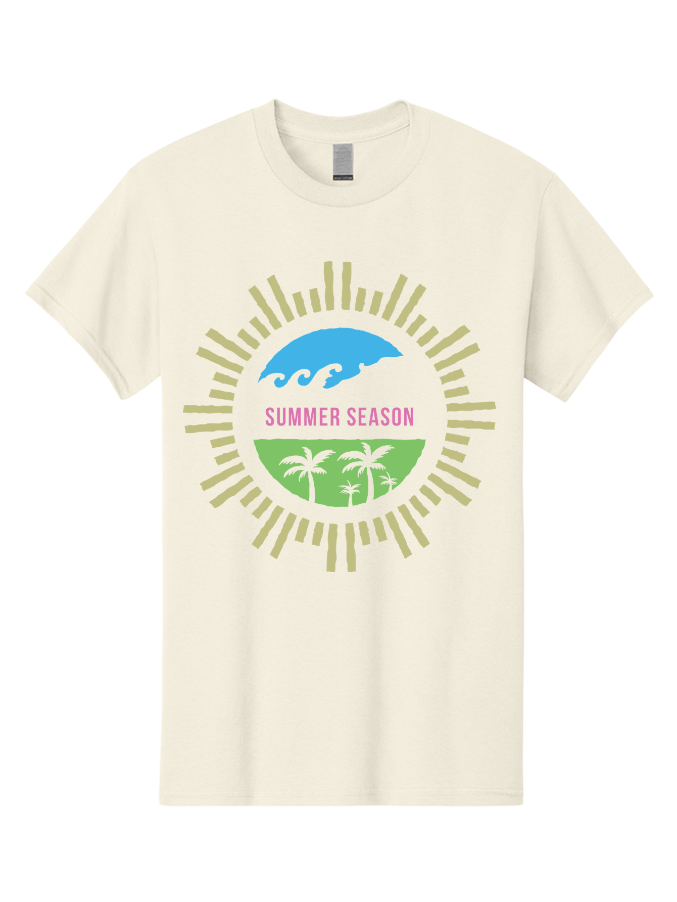 Summer Season Men'S Graphic Tee, 100% Cotton, Comfortable Casual Summer Wear, Machine Washable, Summer Vacation, Tropical Getaway, Ocean Waves, Palm Trees, Sun Symbol, Warm Weather, Beach Scene, Seasonal Theme, Sunny Days, Summer Fun Aae676 9