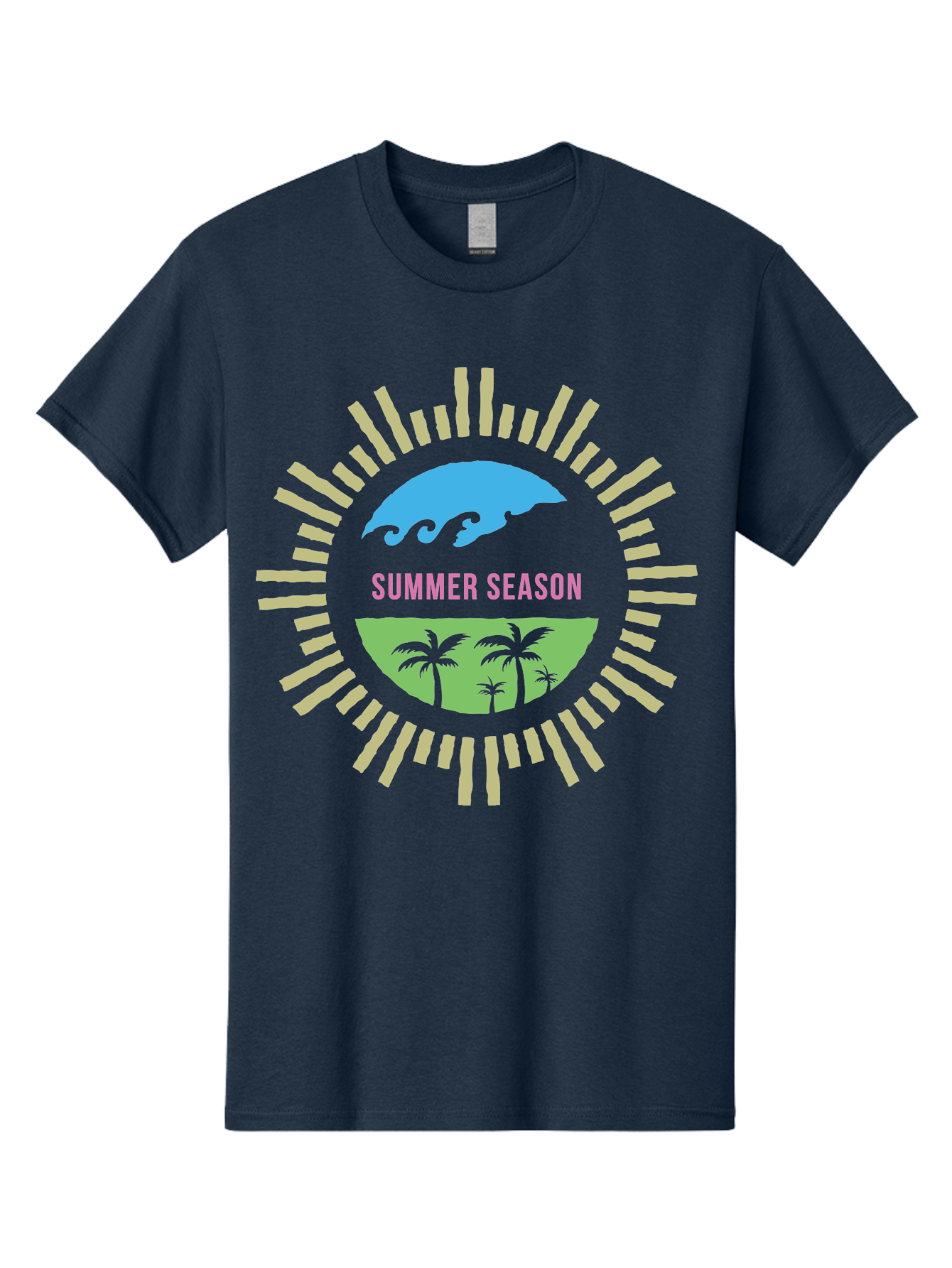 Summer Season Men'S Graphic Tee, 100% Cotton, Comfortable Casual Summer Wear, Machine Washable, Summer Vacation, Tropical Getaway, Ocean Waves, Palm Trees, Sun Symbol, Warm Weather, Beach Scene, Seasonal Theme, Sunny Days, Summer Fun Aae676 11