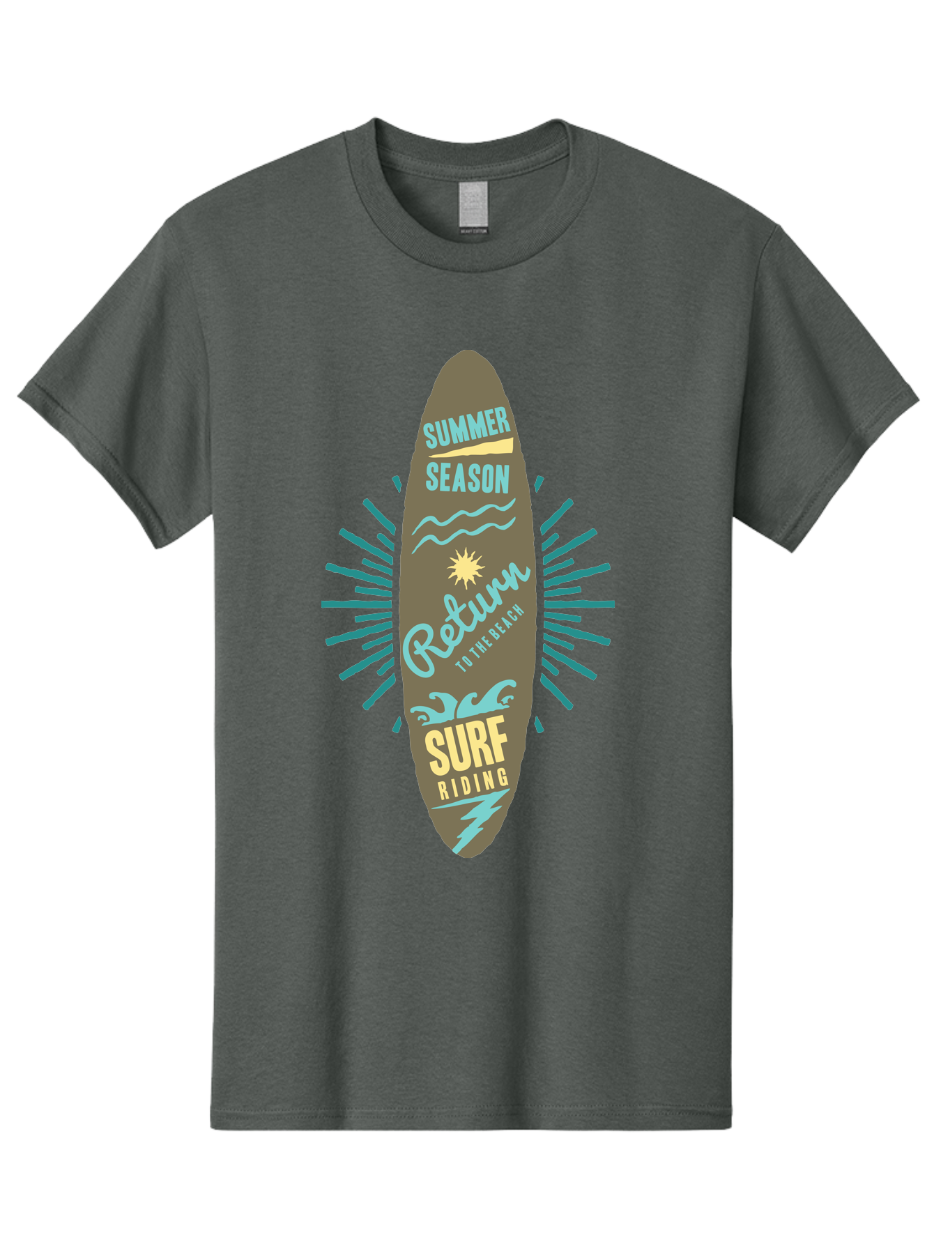 Surf Riding Men'S Graphic Tee, 100% Cotton, Comfortable Casual Summer Wear, Machine Washable, Surfing Graphics, Beach Vibes, Summer Season, Surf Riding, Retro Design, Sun Symbol, Wavy Lines, Surfing Culture, Coastal Lifestyle, Summer Fun Aae677 19