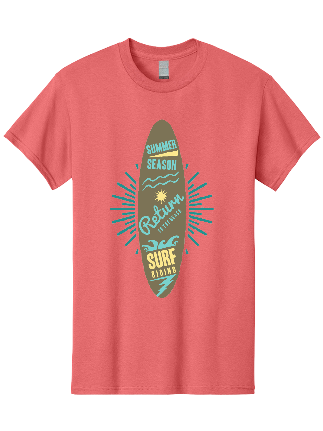 Surf Riding Men'S Graphic Tee, 100% Cotton, Comfortable Casual Summer Wear, Machine Washable, Surfing Graphics, Beach Vibes, Summer Season, Surf Riding, Retro Design, Sun Symbol, Wavy Lines, Surfing Culture, Coastal Lifestyle, Summer Fun Aae677 13
