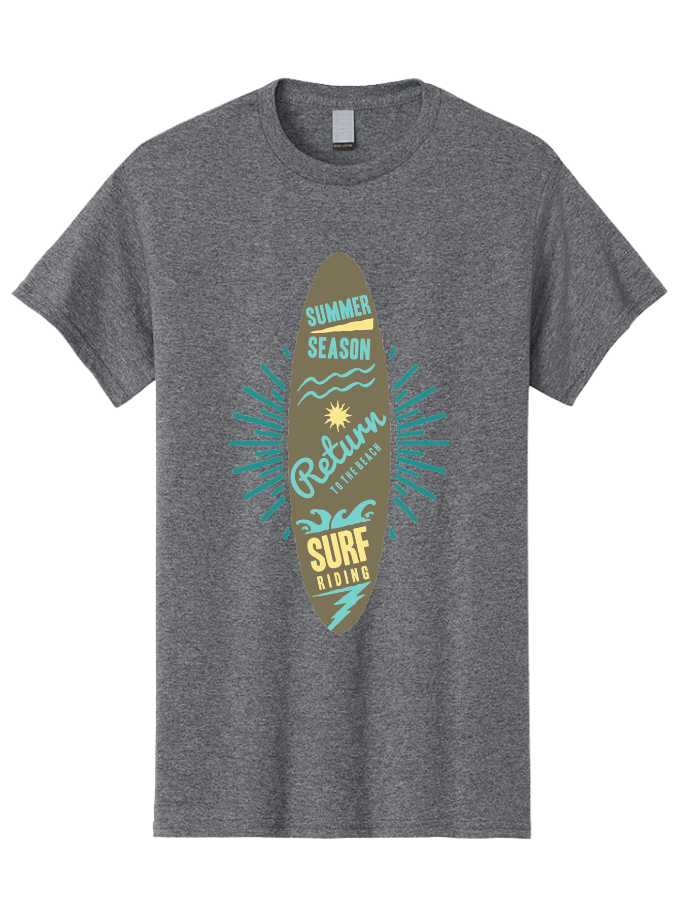 Surf Riding Men'S Graphic Tee, 100% Cotton, Comfortable Casual Summer Wear, Machine Washable, Surfing Graphics, Beach Vibes, Summer Season, Surf Riding, Retro Design, Sun Symbol, Wavy Lines, Surfing Culture, Coastal Lifestyle, Summer Fun Aae677 9