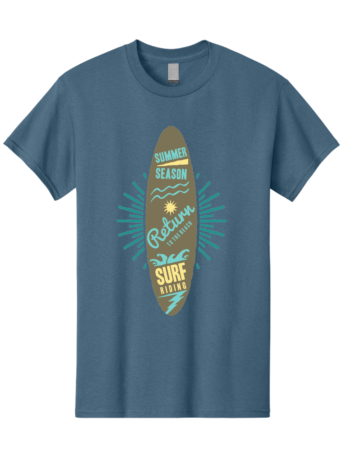 Surf Riding Men'S Graphic Tee, 100% Cotton, Comfortable Casual Summer Wear, Machine Washable, Surfing Graphics, Beach Vibes, Summer Season, Surf Riding, Retro Design, Sun Symbol, Wavy Lines, Surfing Culture, Coastal Lifestyle, Summer Fun Aae677 29