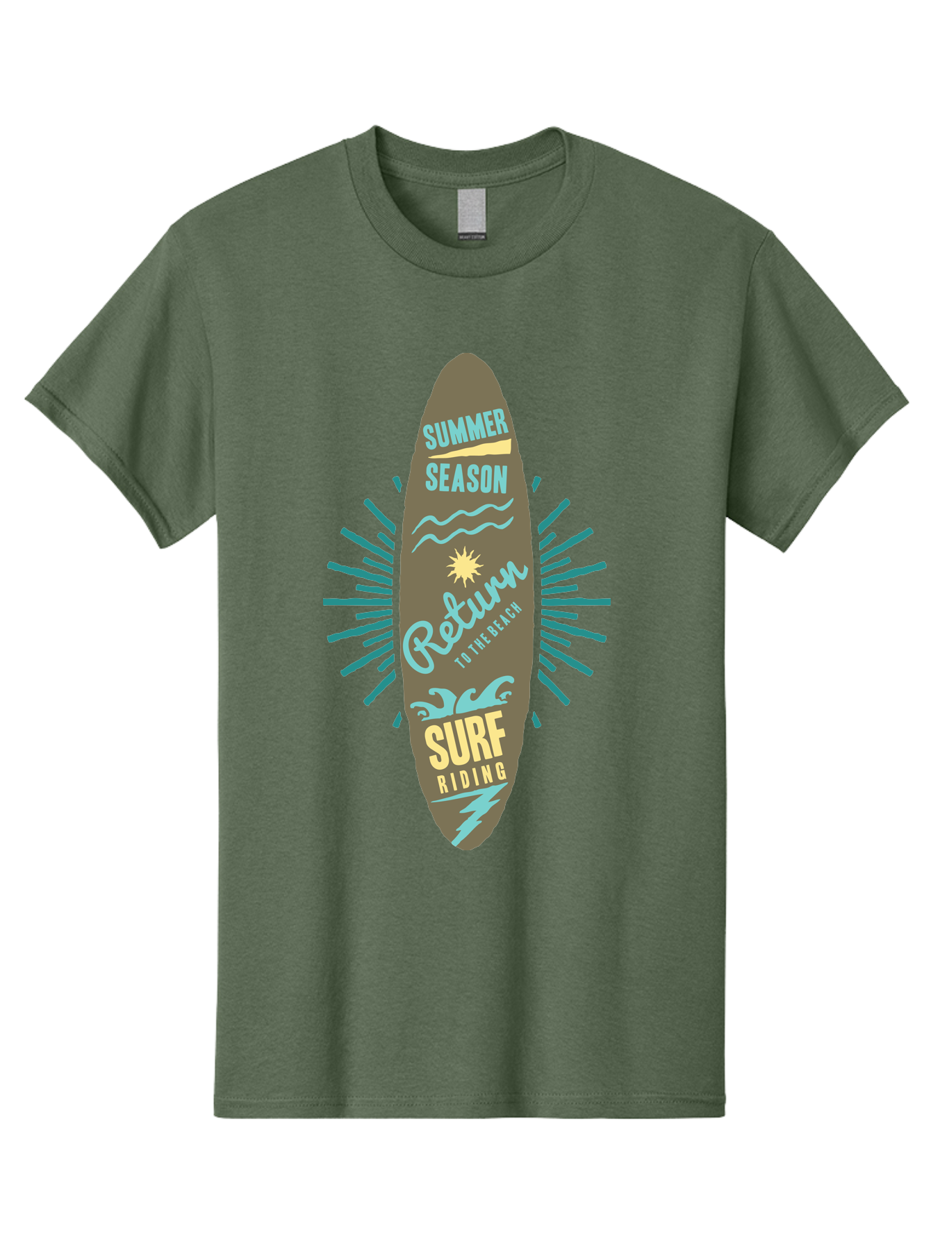 Surf Riding Men'S Graphic Tee, 100% Cotton, Comfortable Casual Summer Wear, Machine Washable, Surfing Graphics, Beach Vibes, Summer Season, Surf Riding, Retro Design, Sun Symbol, Wavy Lines, Surfing Culture, Coastal Lifestyle, Summer Fun Aae677 15