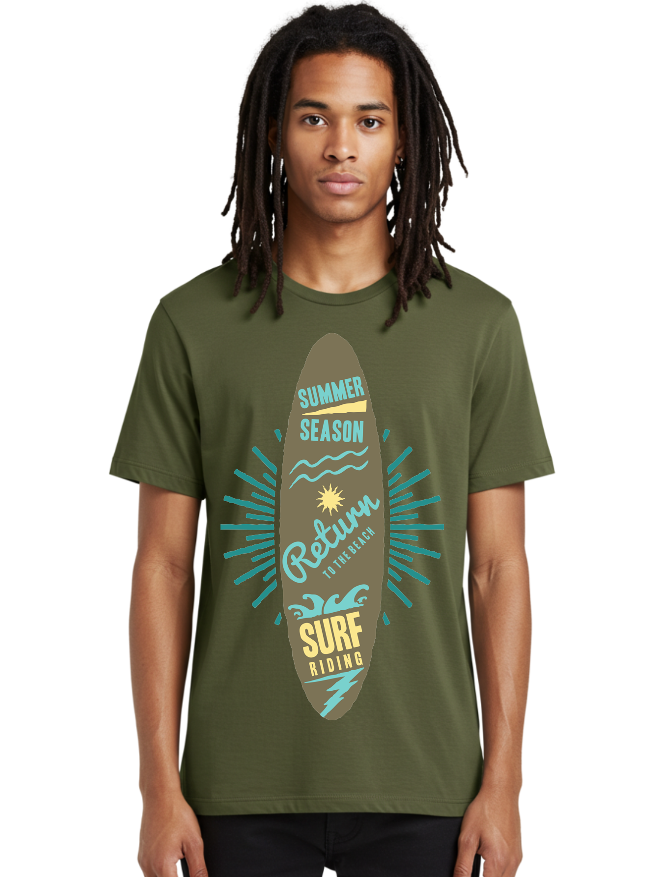 Surf Riding Men'S Graphic Tee, 100% Cotton, Comfortable Casual Summer Wear, Machine Washable, Surfing Graphics, Beach Vibes, Summer Season, Surf Riding, Retro Design, Sun Symbol, Wavy Lines, Surfing Culture, Coastal Lifestyle, Summer Fun Aae677 16