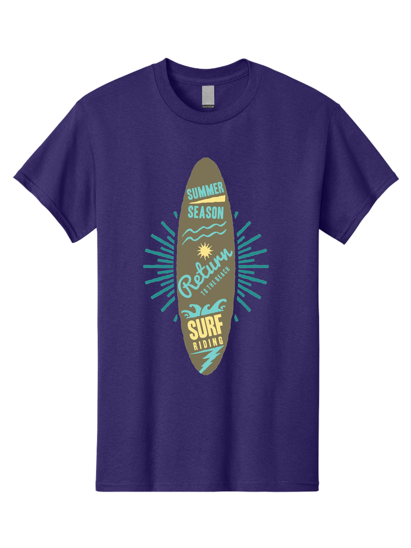 Surf Riding Men'S Graphic Tee, 100% Cotton, Comfortable Casual Summer Wear, Machine Washable, Surfing Graphics, Beach Vibes, Summer Season, Surf Riding, Retro Design, Sun Symbol, Wavy Lines, Surfing Culture, Coastal Lifestyle, Summer Fun Aae677 21