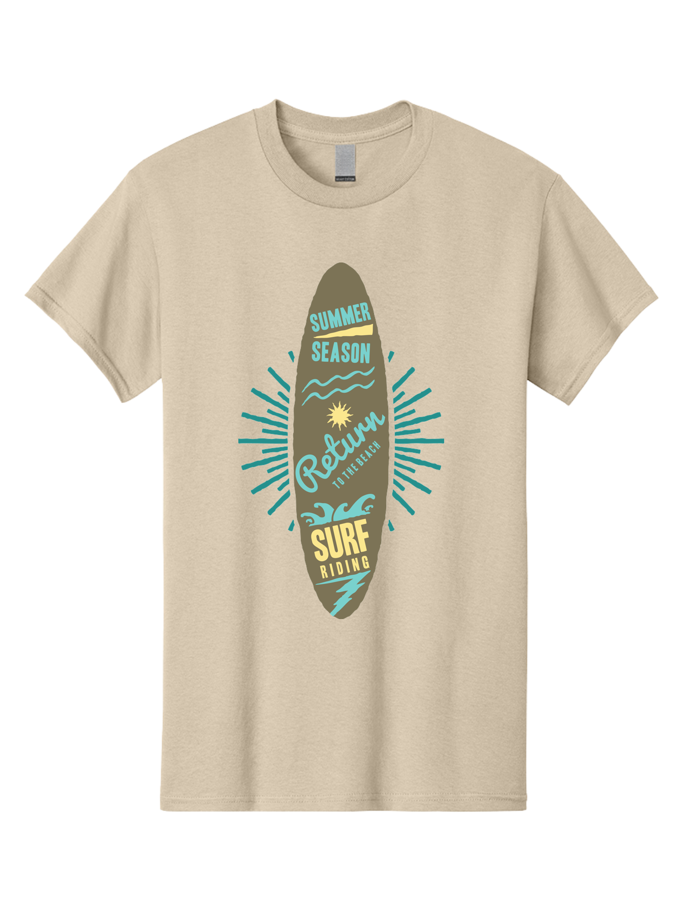 Surf Riding Men'S Graphic Tee, 100% Cotton, Comfortable Casual Summer Wear, Machine Washable, Surfing Graphics, Beach Vibes, Summer Season, Surf Riding, Retro Design, Sun Symbol, Wavy Lines, Surfing Culture, Coastal Lifestyle, Summer Fun Aae677 17