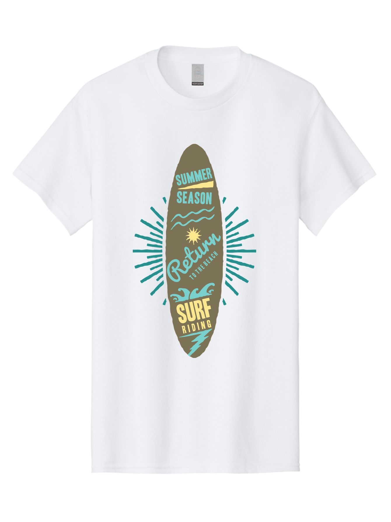 Surf Riding Men'S Graphic Tee, 100% Cotton, Comfortable Casual Summer Wear, Machine Washable, Surfing Graphics, Beach Vibes, Summer Season, Surf Riding, Retro Design, Sun Symbol, Wavy Lines, Surfing Culture, Coastal Lifestyle, Summer Fun Aae677 7