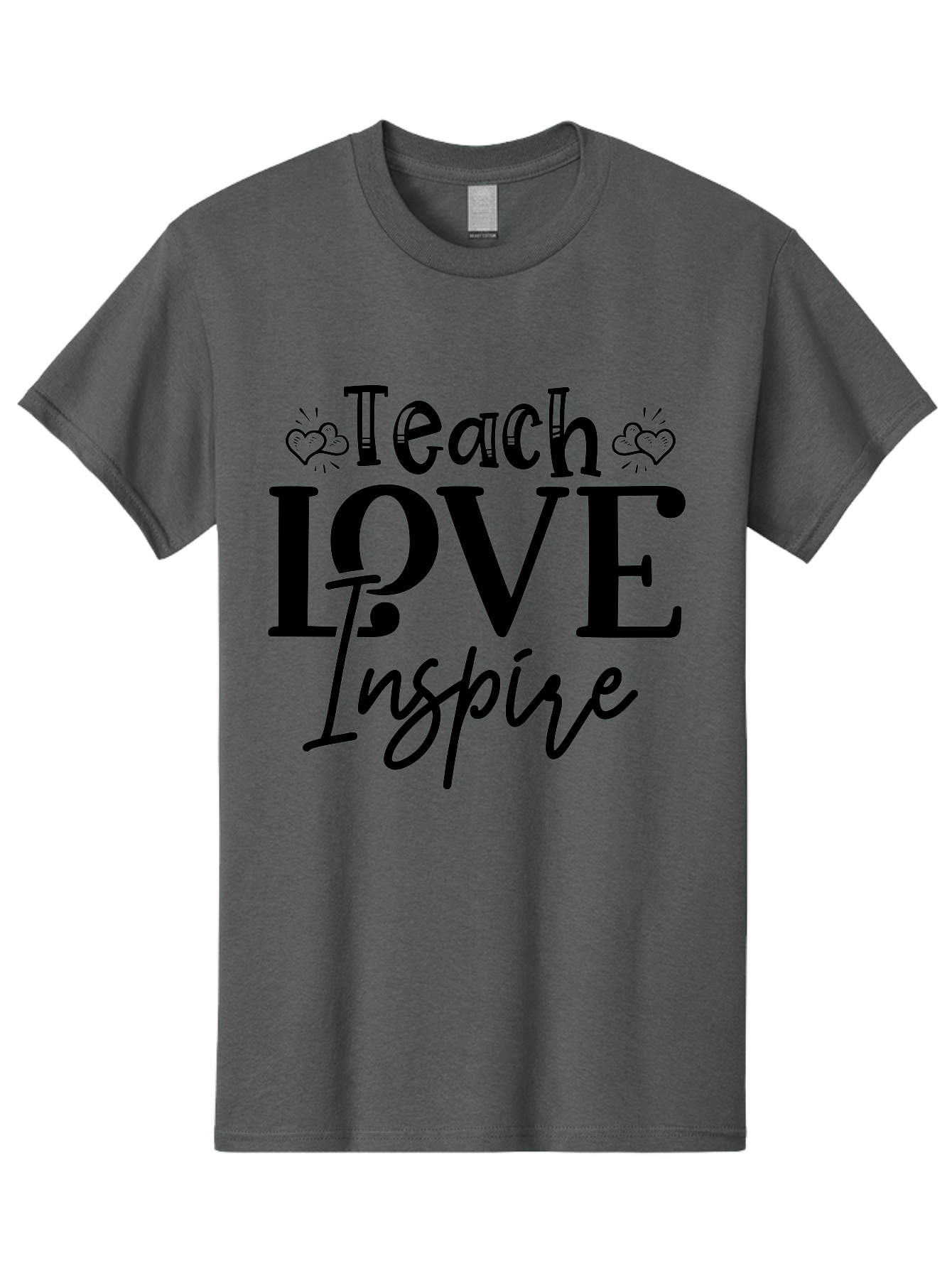 Teach Love Inspire Men'S Graphic Tee, 100% Cotton, Comfortable Casual Summer Wear, Machine Washable, Teach Love Inspire, Teaching Quotes, Inspirational Quotes, Love Quotes, Teacher Appreciation, Motivational Phrases, Heartwarming Messages, Aae683 13