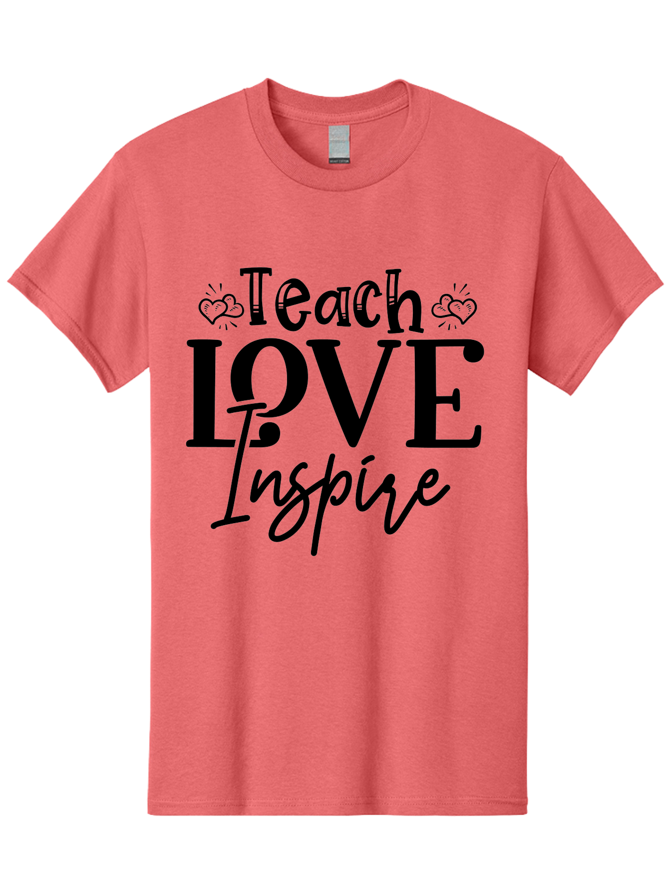 Teach Love Inspire Men'S Graphic Tee, 100% Cotton, Comfortable Casual Summer Wear, Machine Washable, Teach Love Inspire, Teaching Quotes, Inspirational Quotes, Love Quotes, Teacher Appreciation, Motivational Phrases, Heartwarming Messages, Aae683 17