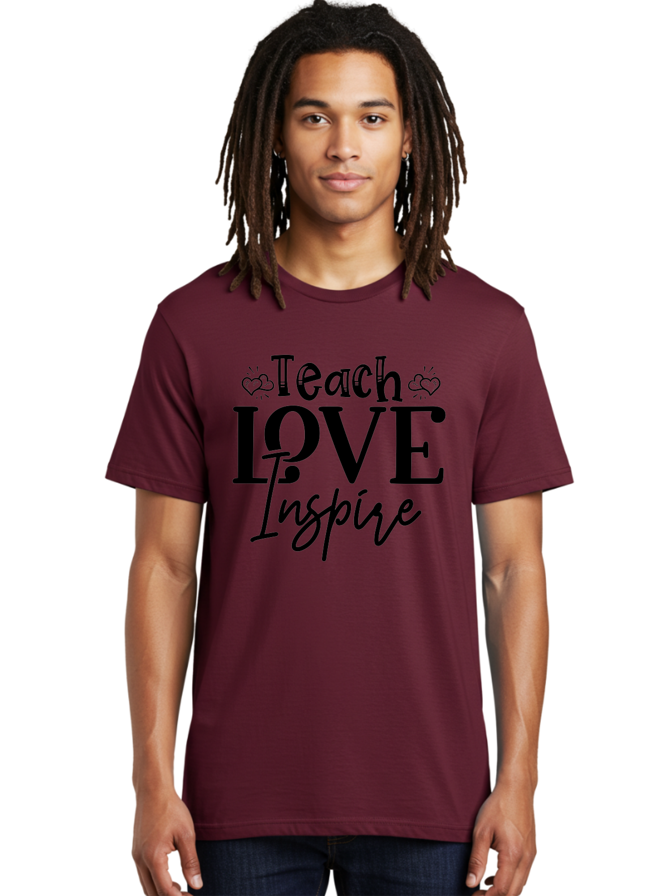 Teach Love Inspire Men'S Graphic Tee, 100% Cotton, Comfortable Casual Summer Wear, Machine Washable, Teach Love Inspire, Teaching Quotes, Inspirational Quotes, Love Quotes, Teacher Appreciation, Motivational Phrases, Heartwarming Messages, Aae683 12